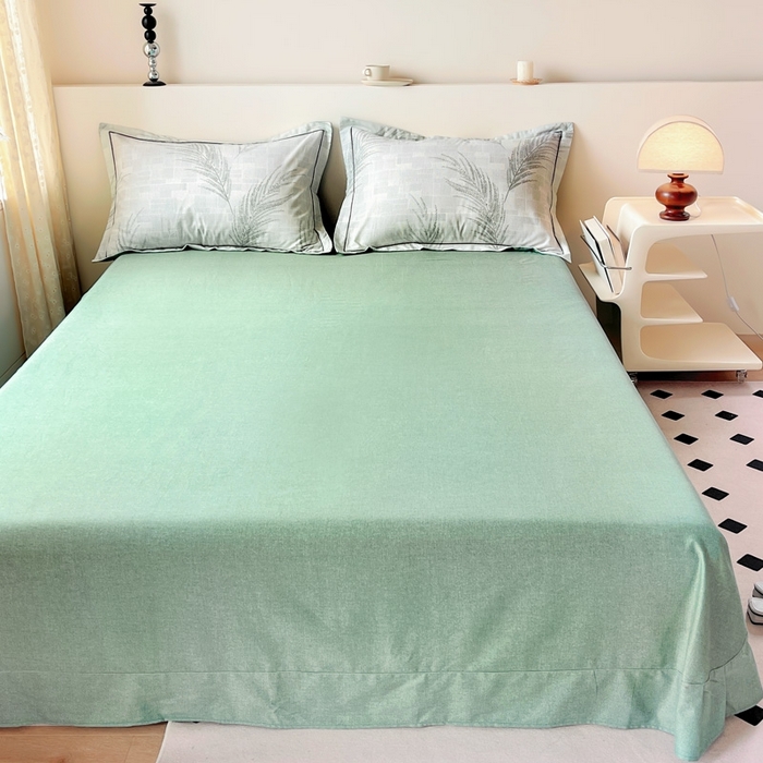 91家纺网 家纺一手货源 找家纺 艾迪尚家纺 2025新款生态全棉纯棉磨毛印花单品系列-单床单床单单件 叶雨婆裟