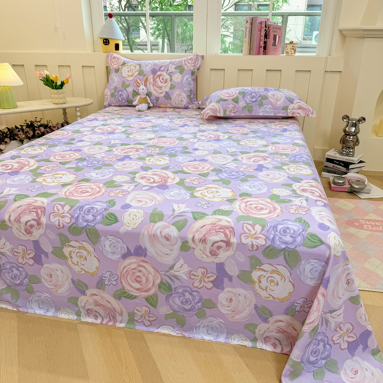 91家纺网 家纺一手货源 找家纺 （总）壹贝家纺 2025新款小清新全棉纯棉印花系列(喷气工艺)(高品质)(花型持续更新)(接受各种预定尺寸)-单床单