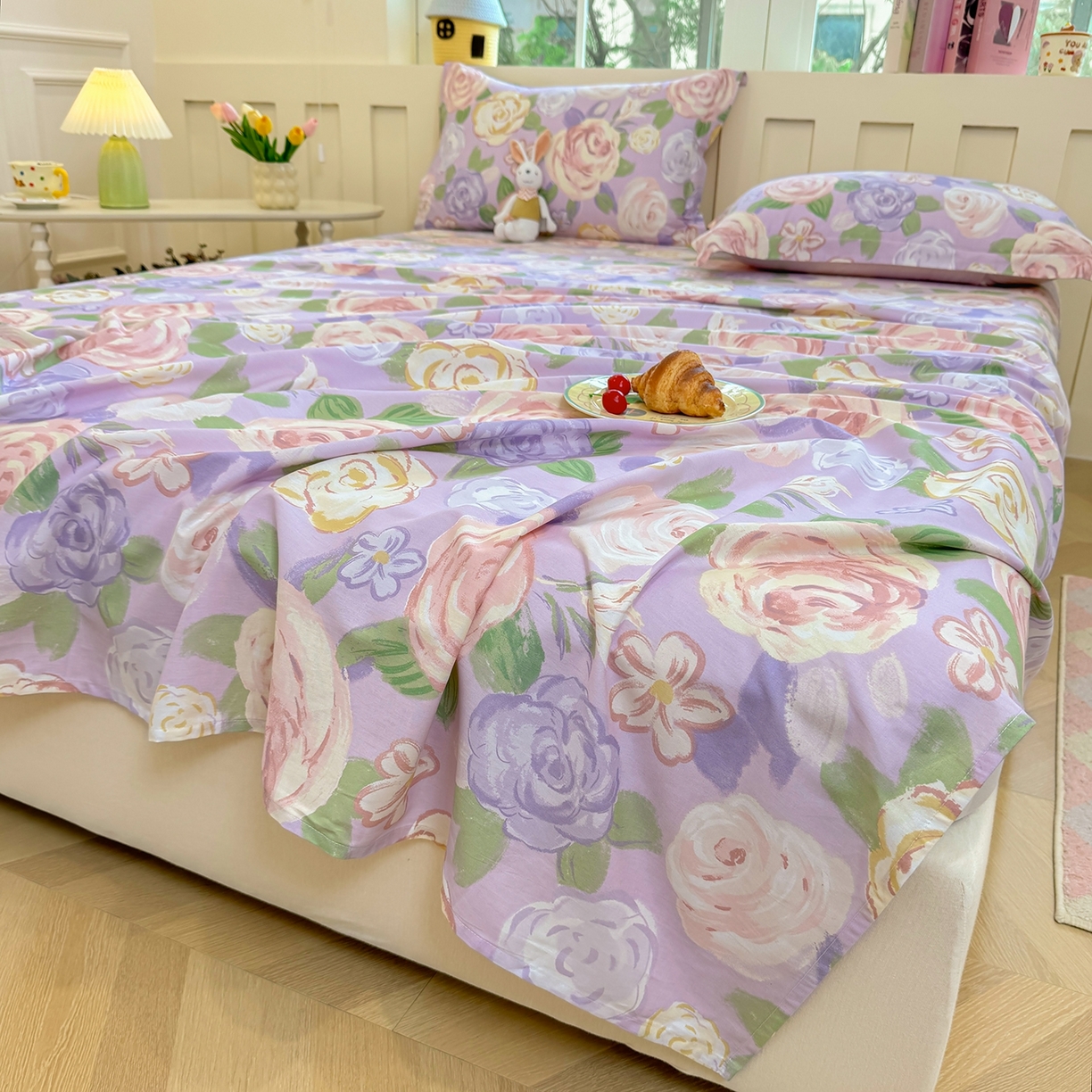 91家纺网 家纺一手货源 找家纺 （总）壹贝家纺 2025新款小清新全棉纯棉印花系列(喷气工艺)(高品质)(花型持续更新)(接受各种预定尺寸)-单床单