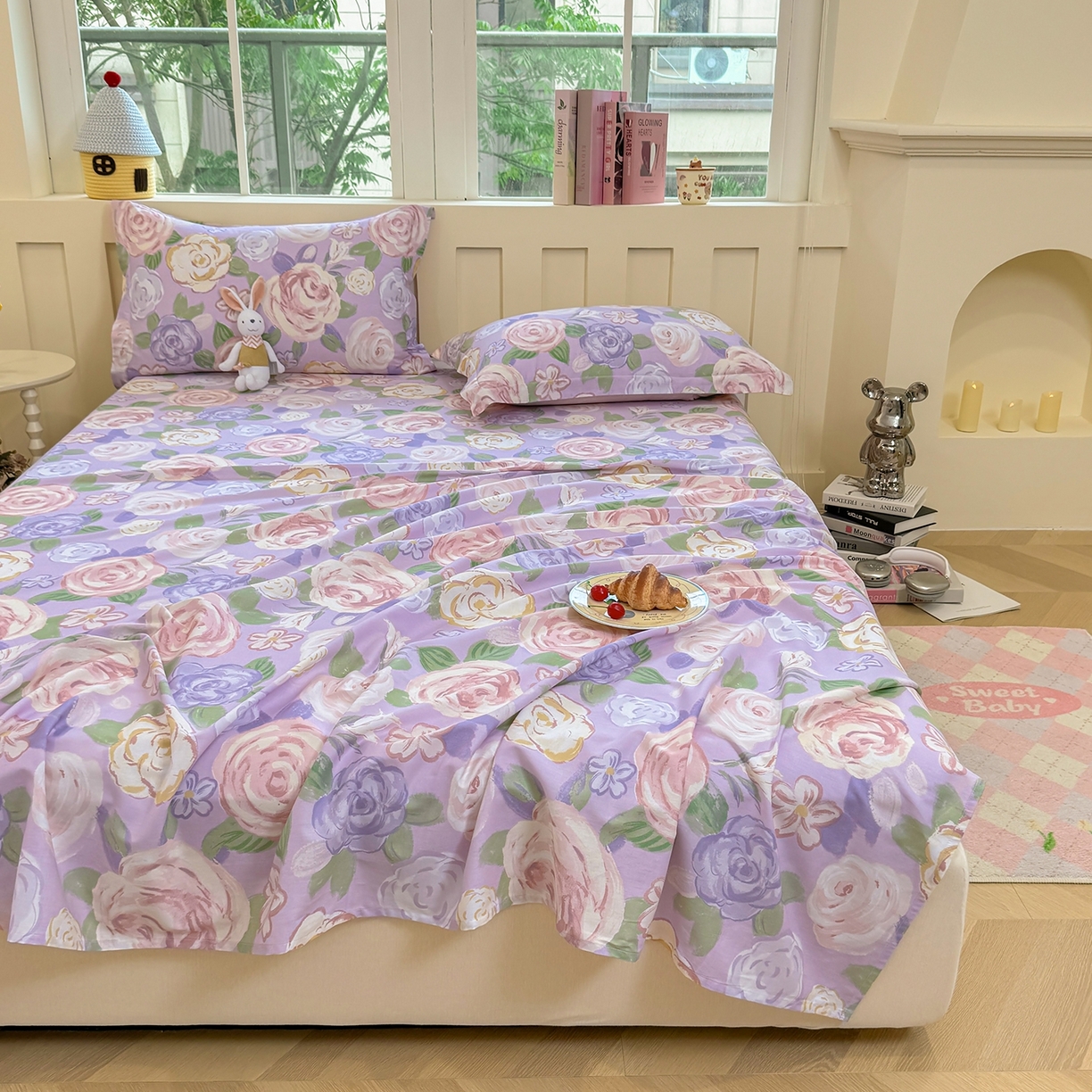 91家纺网 家纺一手货源 找家纺 （总）壹贝家纺 2025新款小清新全棉纯棉印花系列(喷气工艺)(高品质)(花型持续更新)(接受各种预定尺寸)-单床单