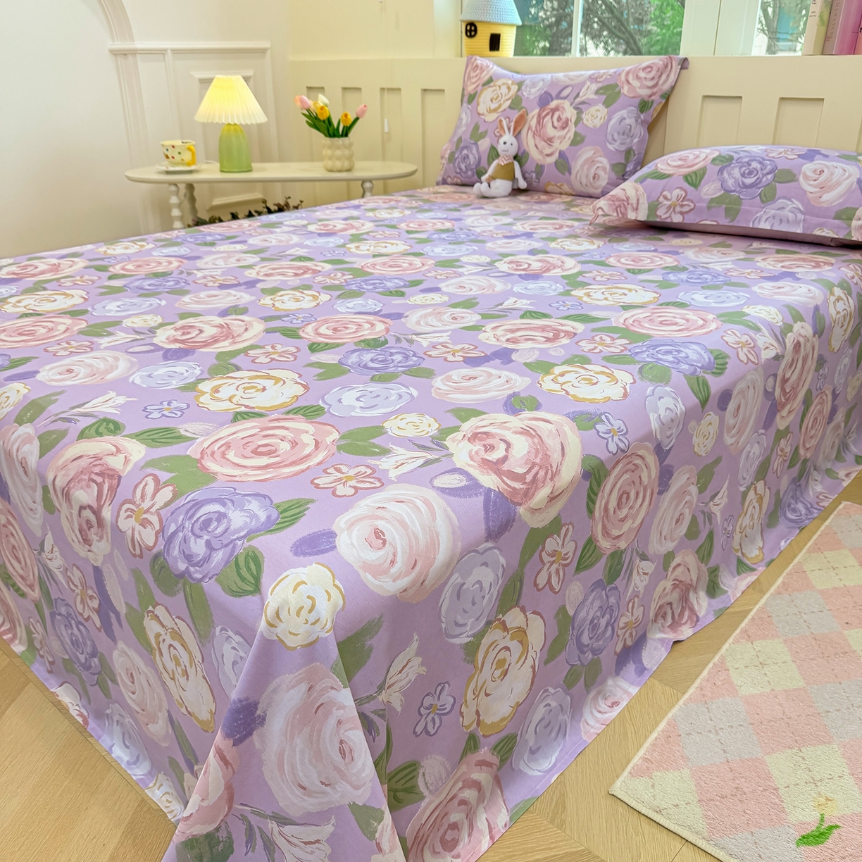 91家纺网 家纺一手货源 找家纺 （总）壹贝家纺 2025新款小清新全棉纯棉印花系列(喷气工艺)(高品质)(花型持续更新)(接受各种预定尺寸)-单床单