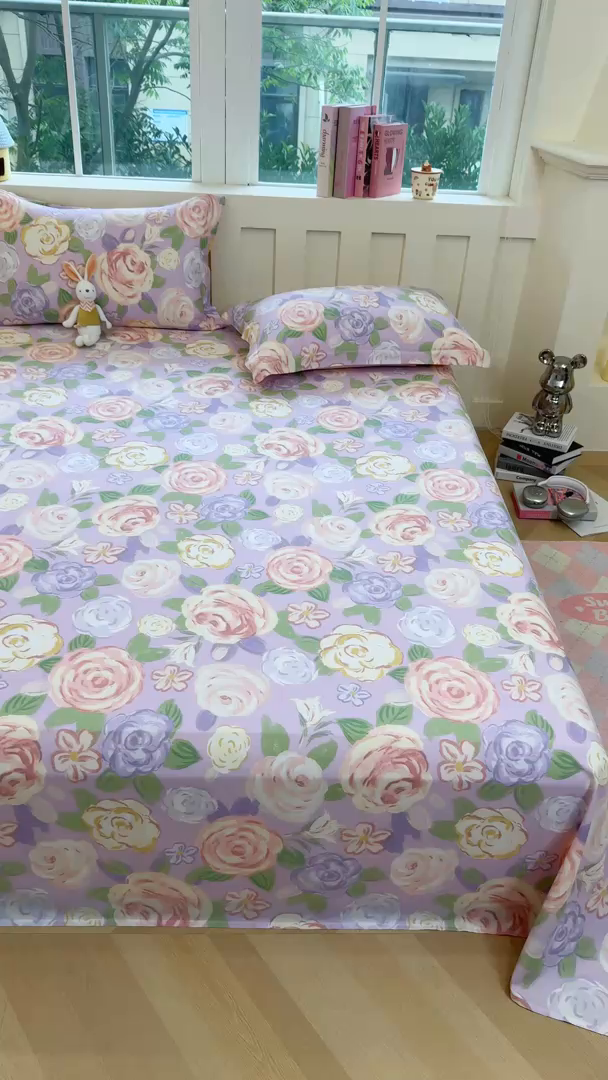 91家纺网 家纺一手货源 找家纺 （总）壹贝家纺 2025新款小清新全棉纯棉印花系列(喷气工艺)(高品质)(花型持续更新)(接受各种预定尺寸)-单床单