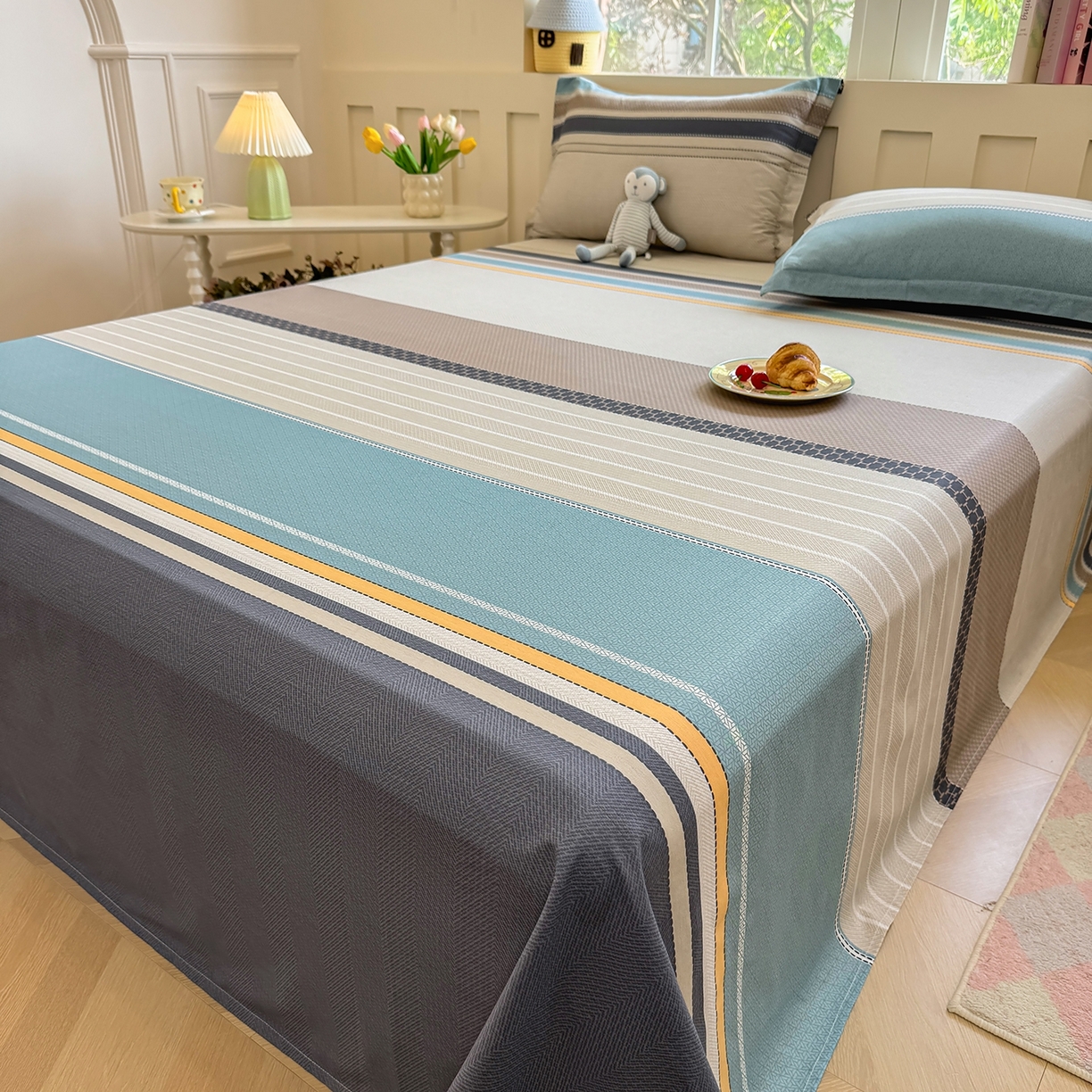 91家纺网 家纺一手货源 找家纺 壹贝家纺 2025新款小清新全棉纯棉印花系列-单床单 如果爱