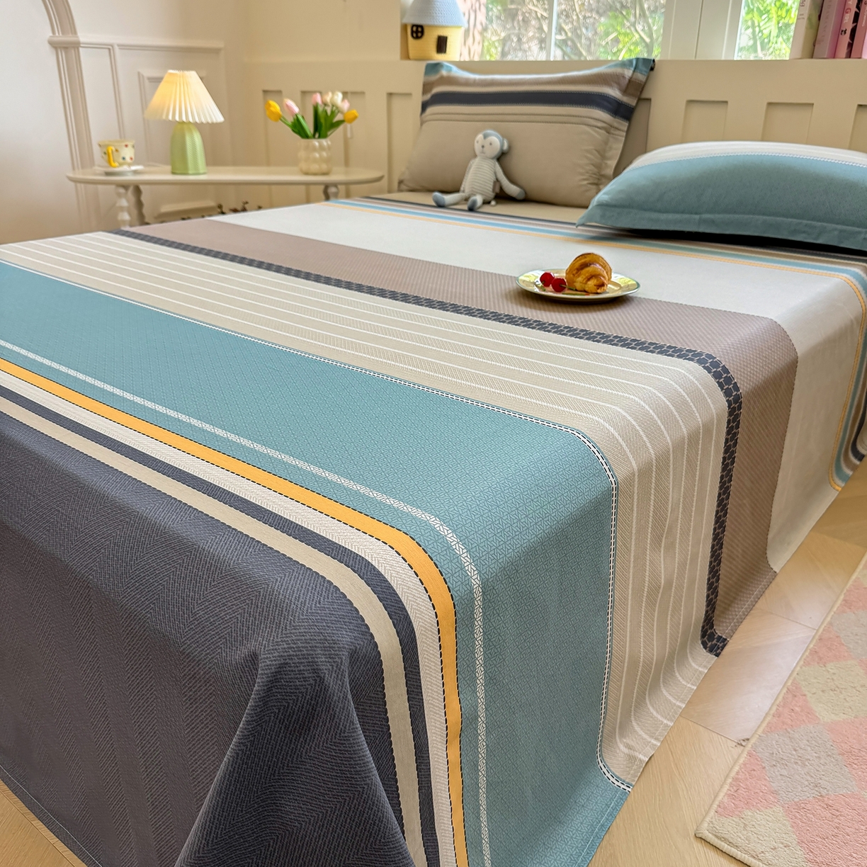 91家纺网 家纺一手货源 找家纺 壹贝家纺 2025新款小清新全棉纯棉印花系列-单床单 如果爱