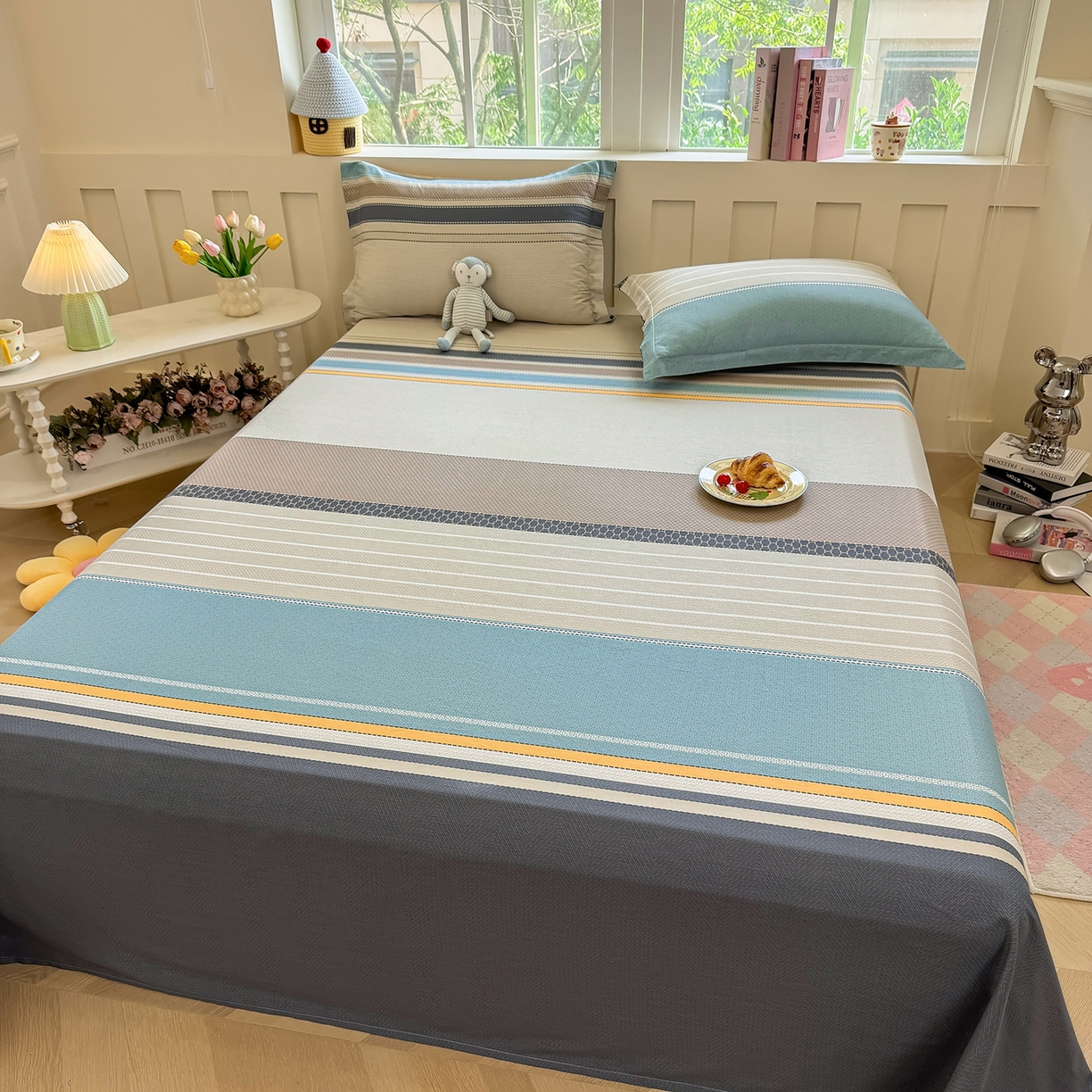 91家纺网 家纺一手货源 找家纺 壹贝家纺 2025新款小清新全棉纯棉印花系列-单床单 如果爱