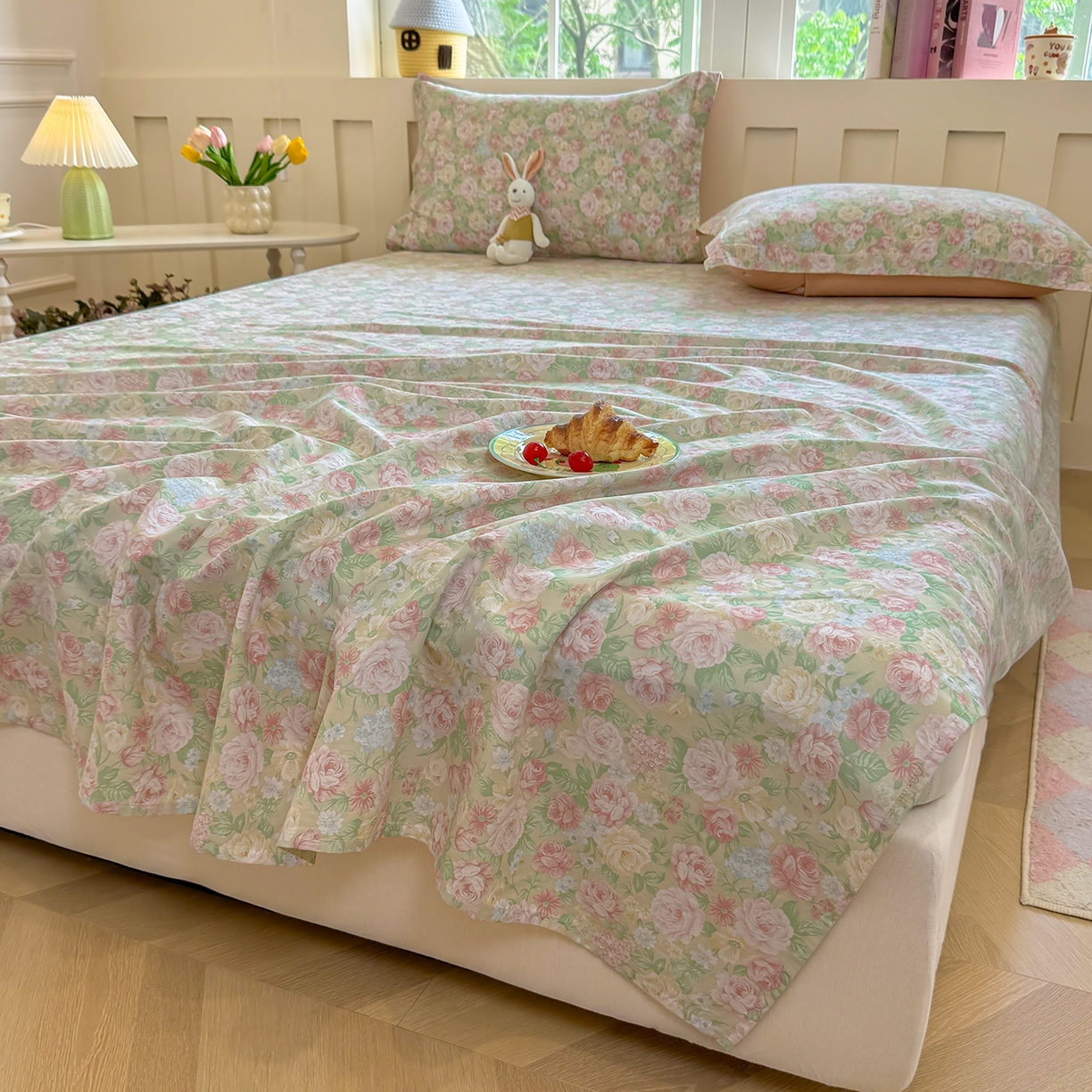 91家纺网 家纺一手货源 找家纺 壹贝家纺 2025新款小清新全棉纯棉印花系列-单床单 玫瑰的故事