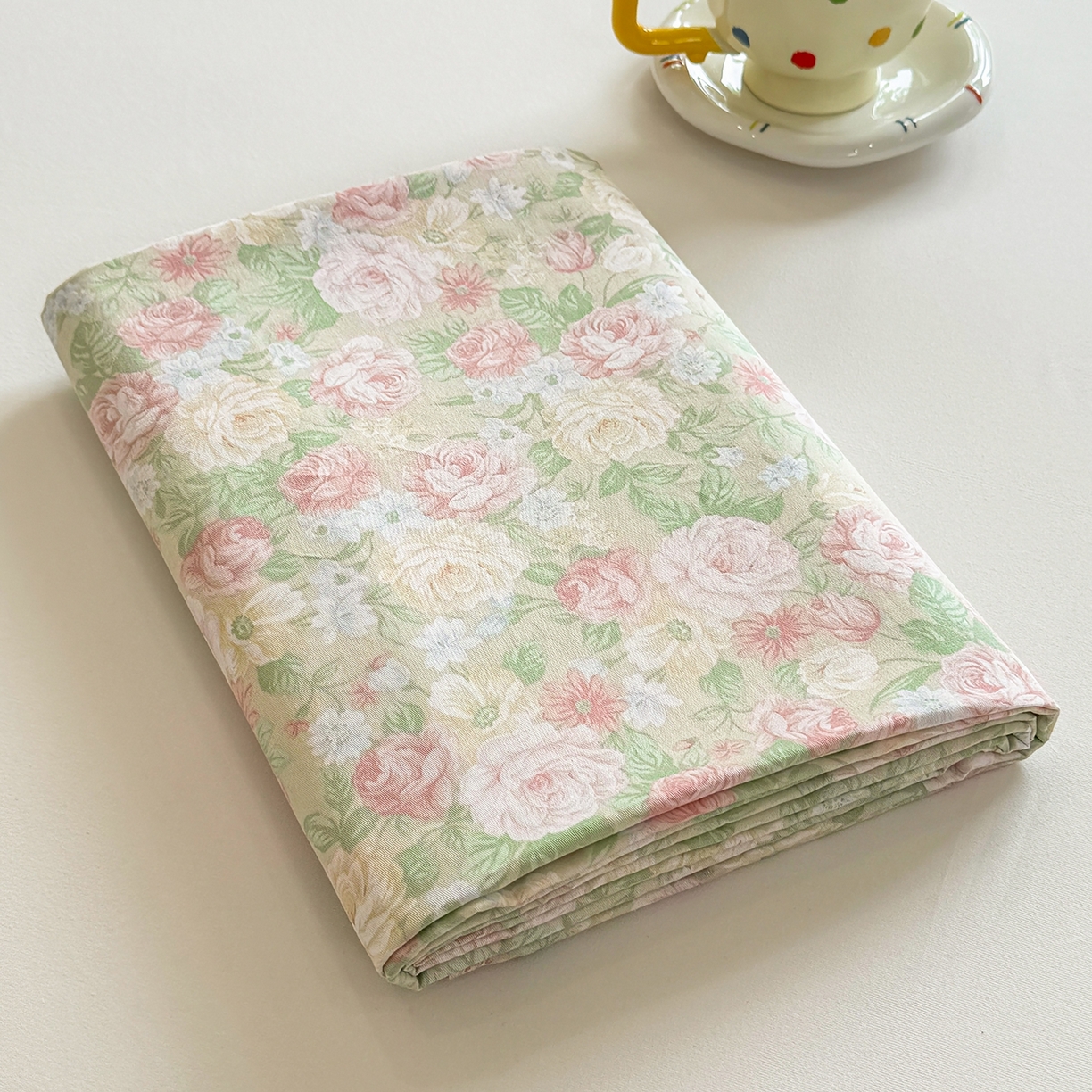 91家纺网 家纺一手货源 找家纺 壹贝家纺 2025新款小清新全棉纯棉印花系列-单床单 玫瑰的故事