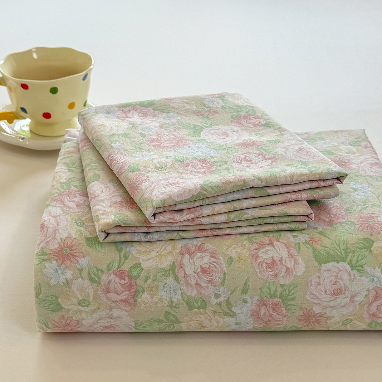 91家纺网 家纺一手货源 找家纺 壹贝家纺 2025新款小清新全棉纯棉印花系列-单床单 玫瑰的故事