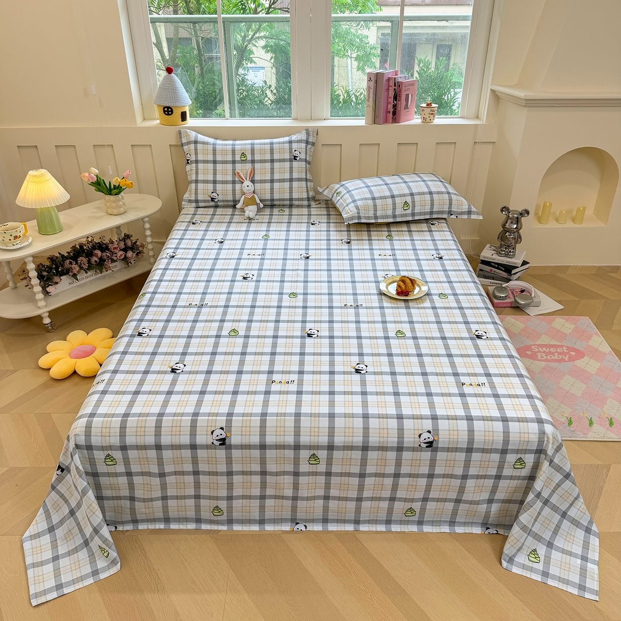 壹贝家纺 2025新款小清新全棉纯棉印花系列-单床单 竹林物语