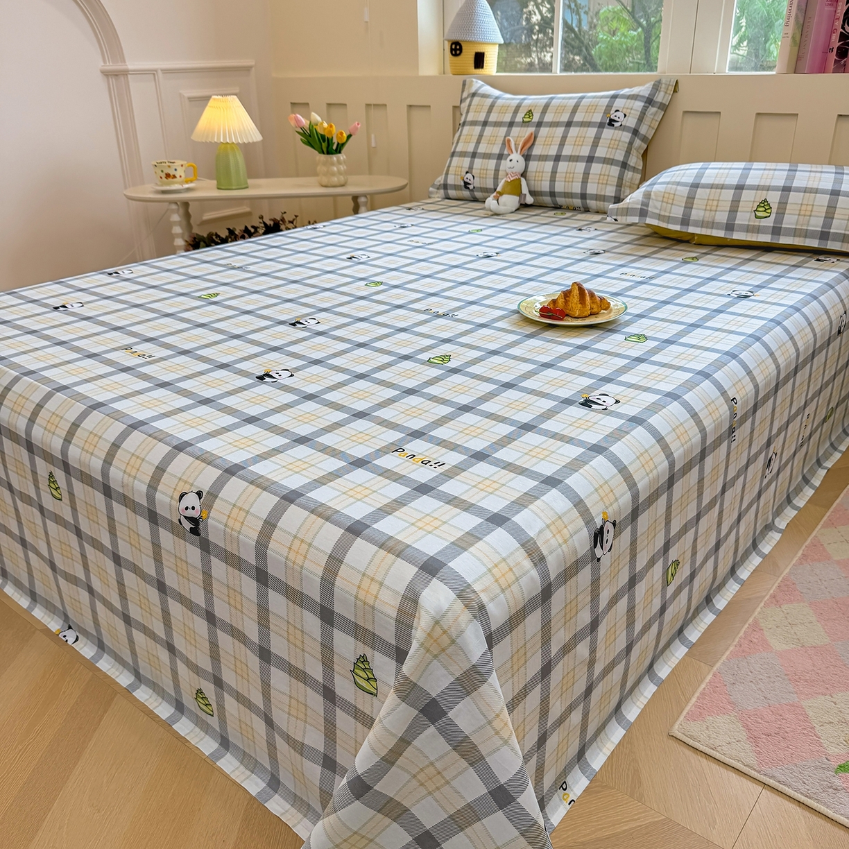 91家纺网 家纺一手货源 找家纺 壹贝家纺 2025新款小清新全棉纯棉印花系列-单床单 竹林物语