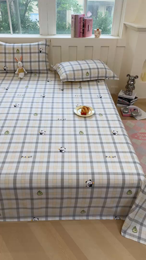 91家纺网 家纺一手货源 找家纺 壹贝家纺 2025新款小清新全棉纯棉印花系列-单床单 竹林物语