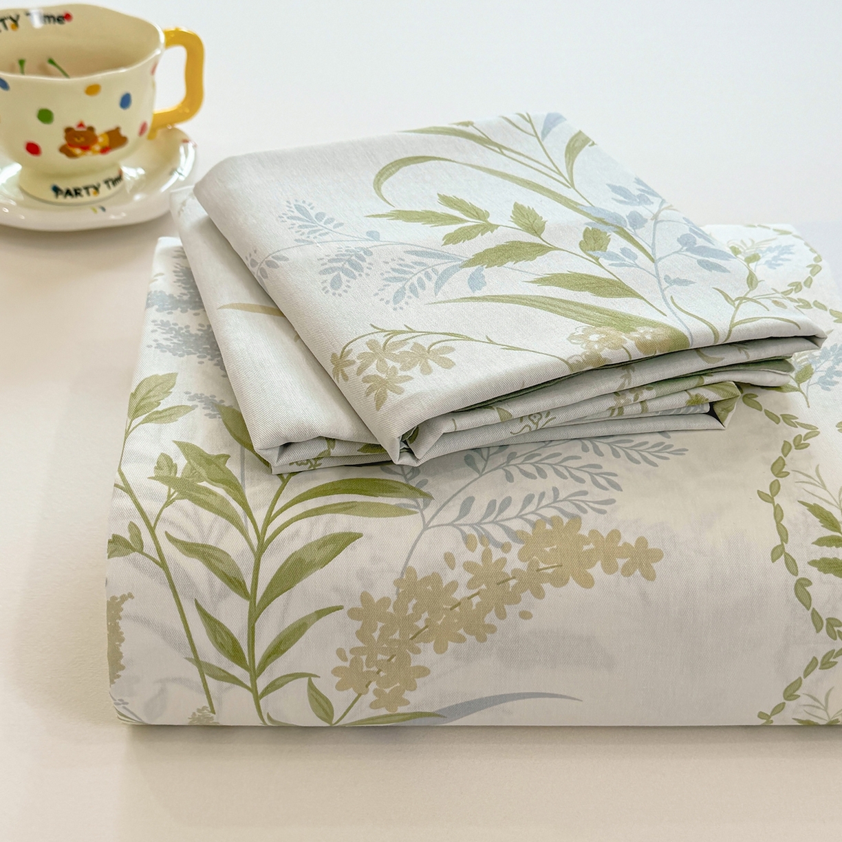 91家纺网 家纺一手货源 找家纺 壹贝家纺 2025新款小清新全棉纯棉印花系列-单床单 沐雅清风