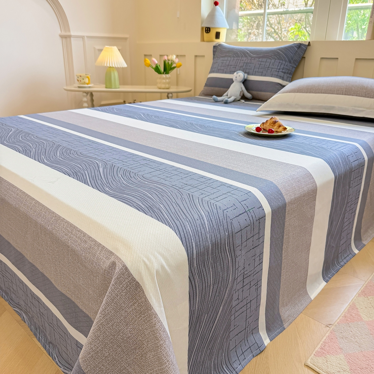 91家纺网 家纺一手货源 找家纺 壹贝家纺 2025新款小清新全棉纯棉印花系列-单床单 布兰卡