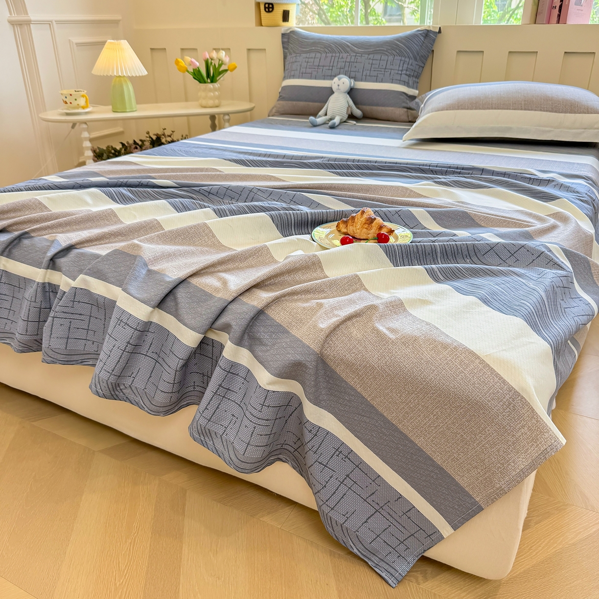 91家纺网 家纺一手货源 找家纺 壹贝家纺 2025新款小清新全棉纯棉印花系列-单床单 布兰卡