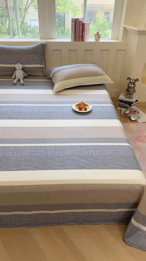 91家纺网 家纺一手货源 找家纺 壹贝家纺 2025新款小清新全棉纯棉印花系列-单床单 布兰卡