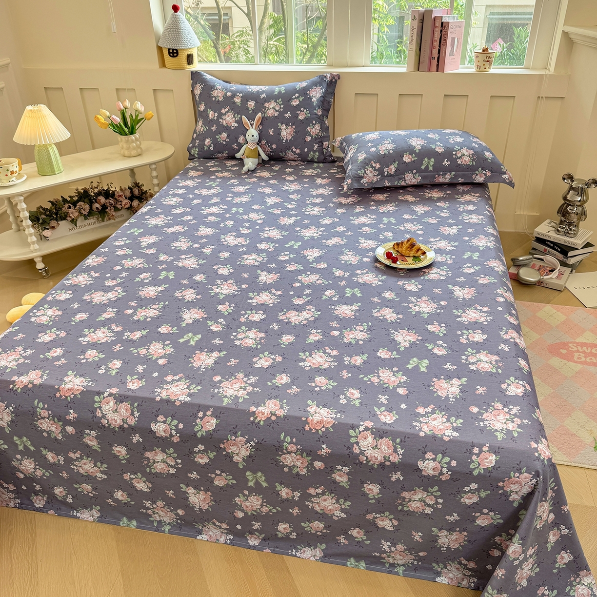 91家纺网 家纺一手货源 找家纺 壹贝家纺 2025新款小清新全棉纯棉印花系列-单床单 繁花