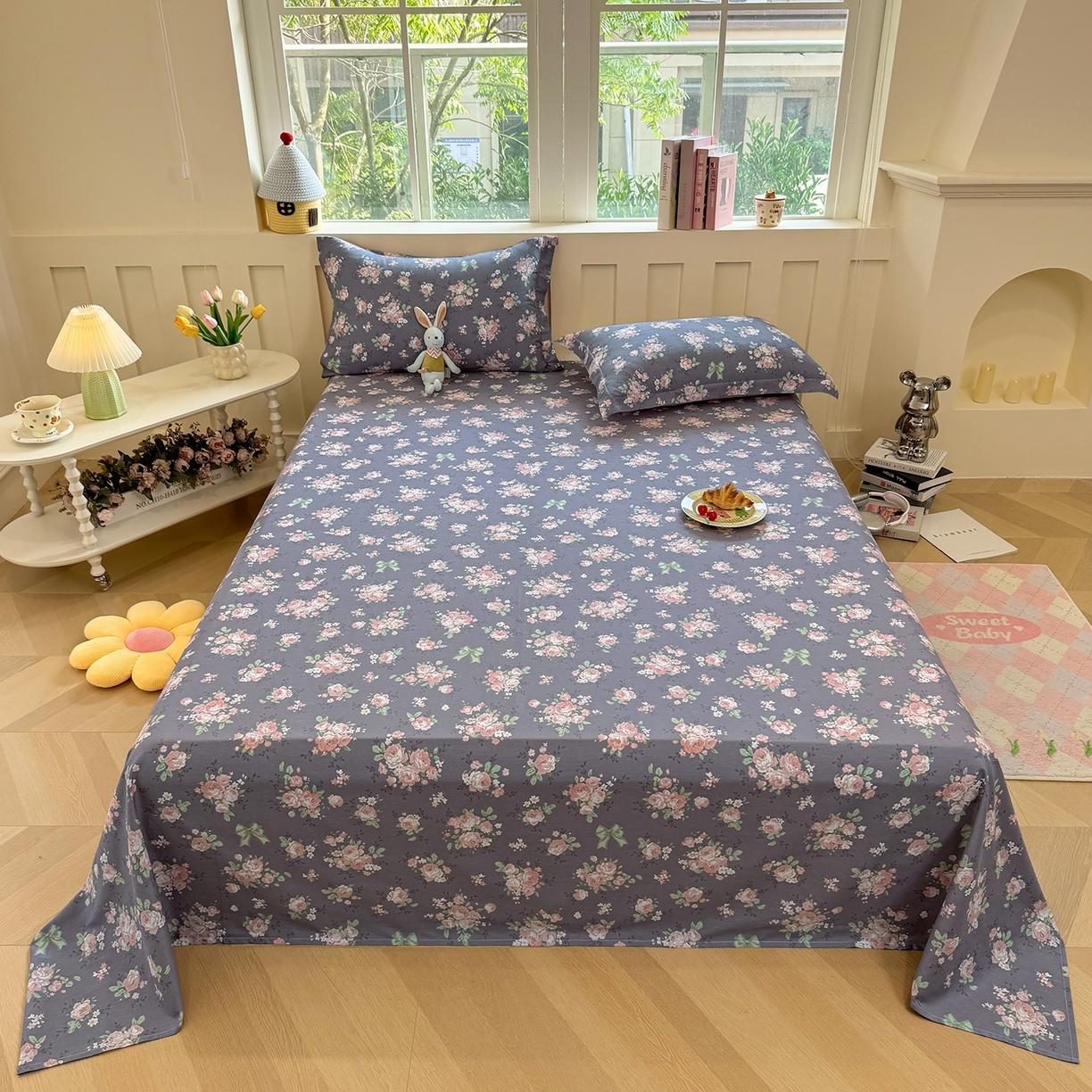 壹贝家纺 2025新款小清新全棉纯棉印花系列-单床单 繁花