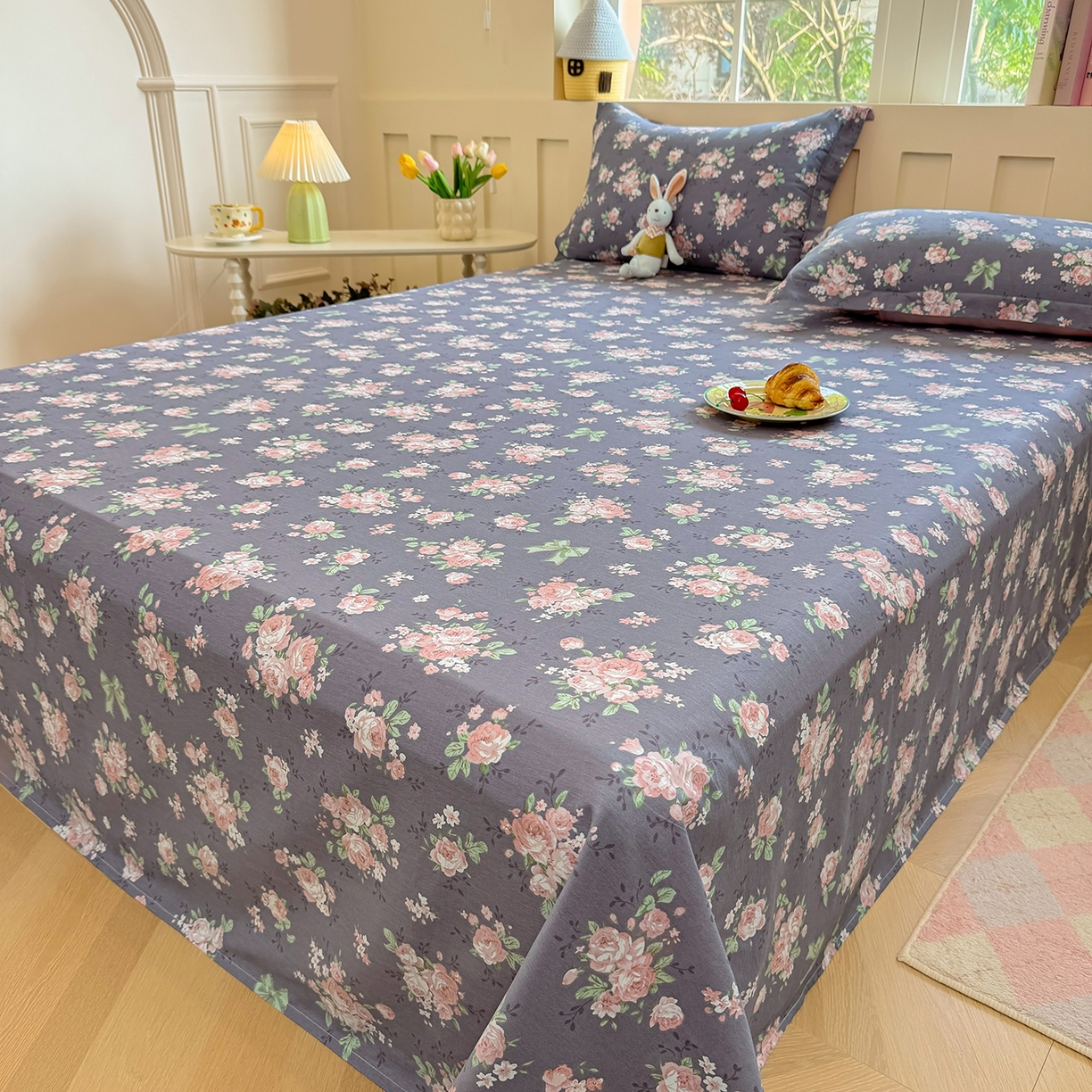 91家纺网 家纺一手货源 找家纺 壹贝家纺 2025新款小清新全棉纯棉印花系列-单床单 繁花