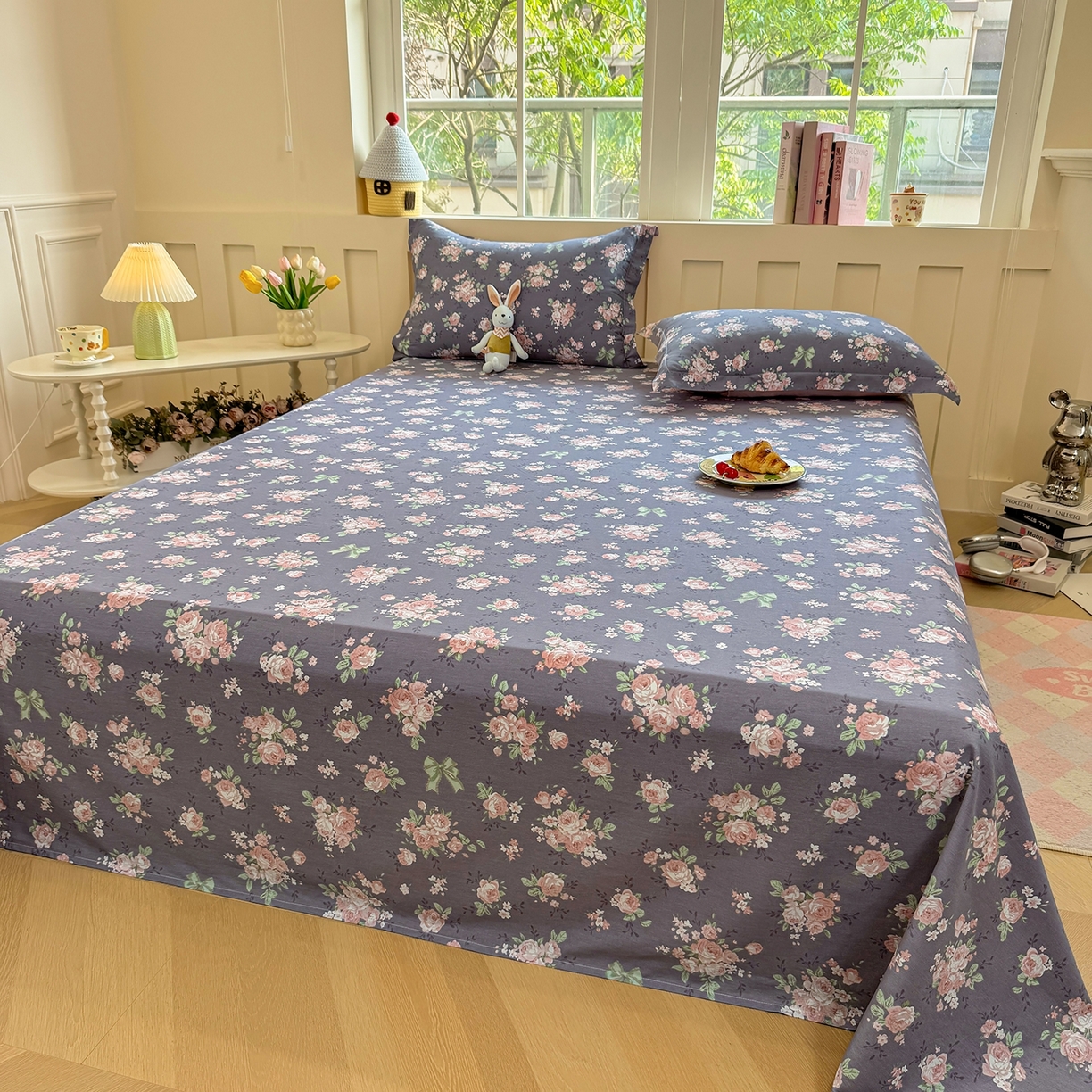 91家纺网 家纺一手货源 找家纺 壹贝家纺 2025新款小清新全棉纯棉印花系列-单床单 繁花