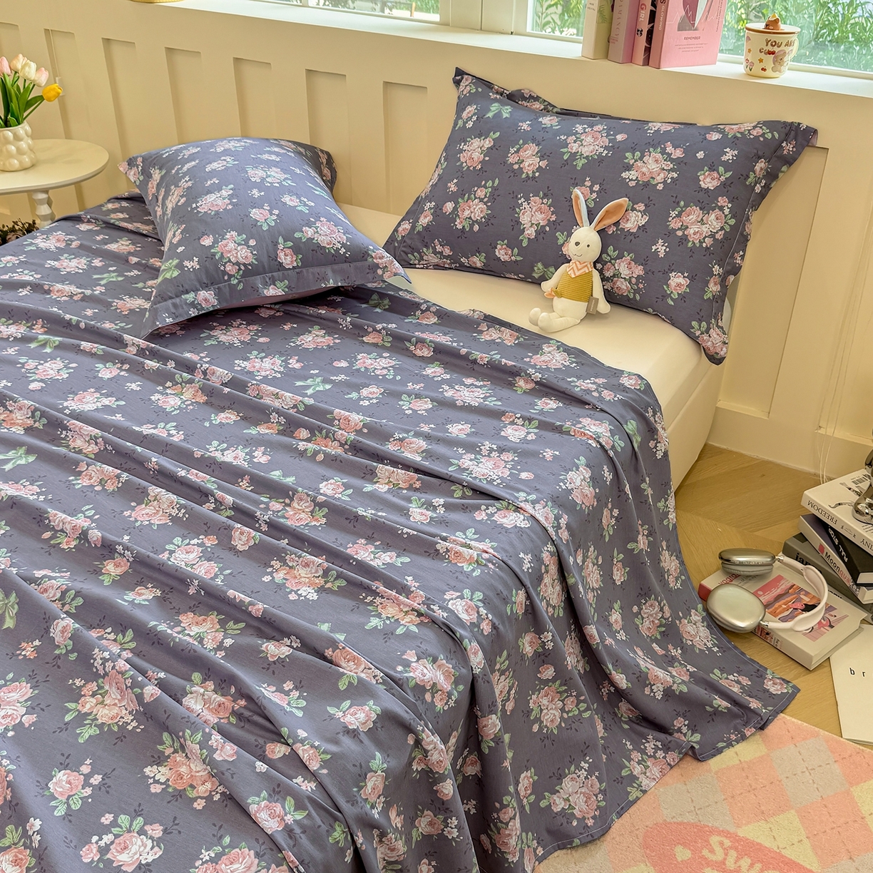 91家纺网 家纺一手货源 找家纺 壹贝家纺 2025新款小清新全棉纯棉印花系列-单床单 繁花