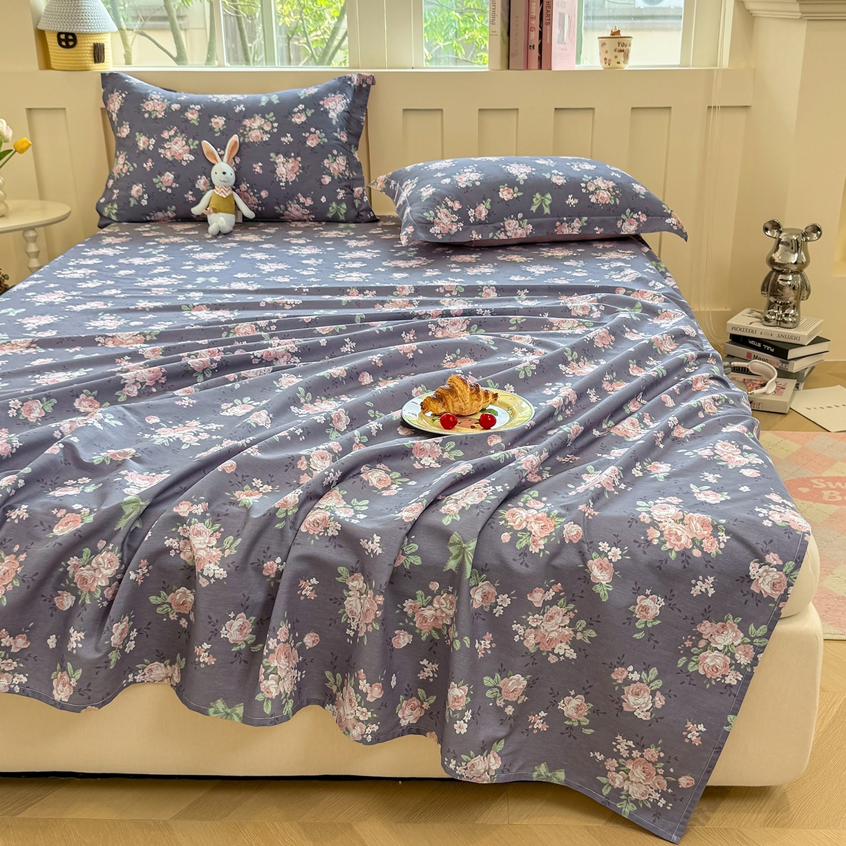 91家纺网 家纺一手货源 找家纺 壹贝家纺 2025新款小清新全棉纯棉印花系列-单床单 繁花