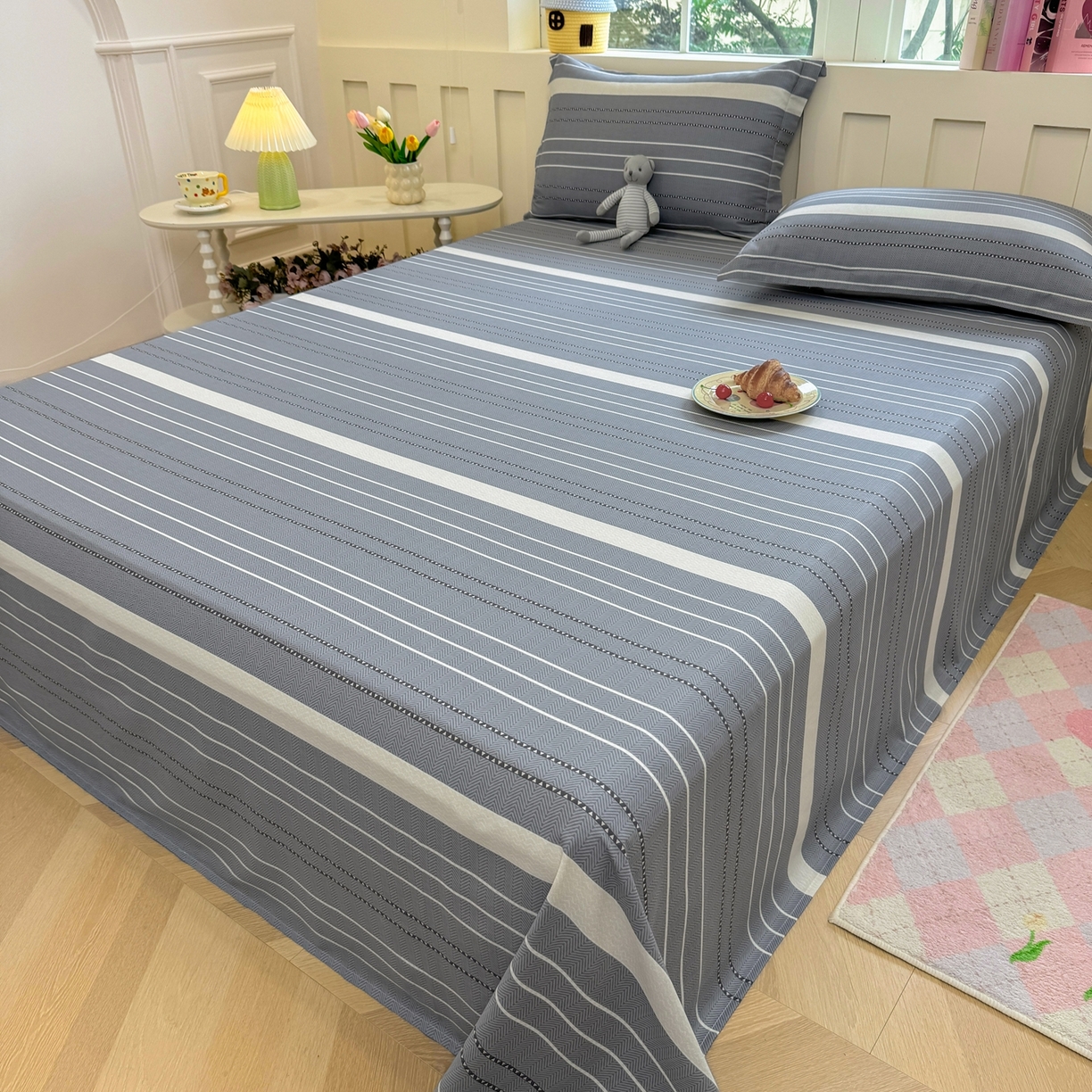 91家纺网 家纺一手货源 找家纺 壹贝家纺 2025新款小清新全棉纯棉印花系列-单床单 芬利