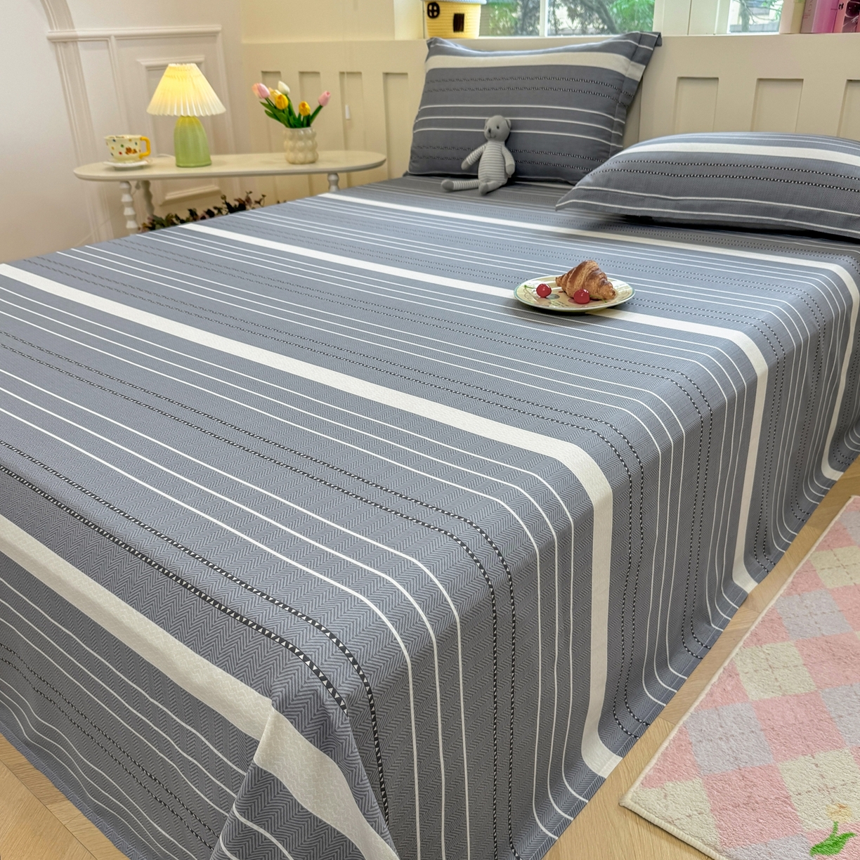 91家纺网 家纺一手货源 找家纺 壹贝家纺 2025新款小清新全棉纯棉印花系列-单床单 芬利