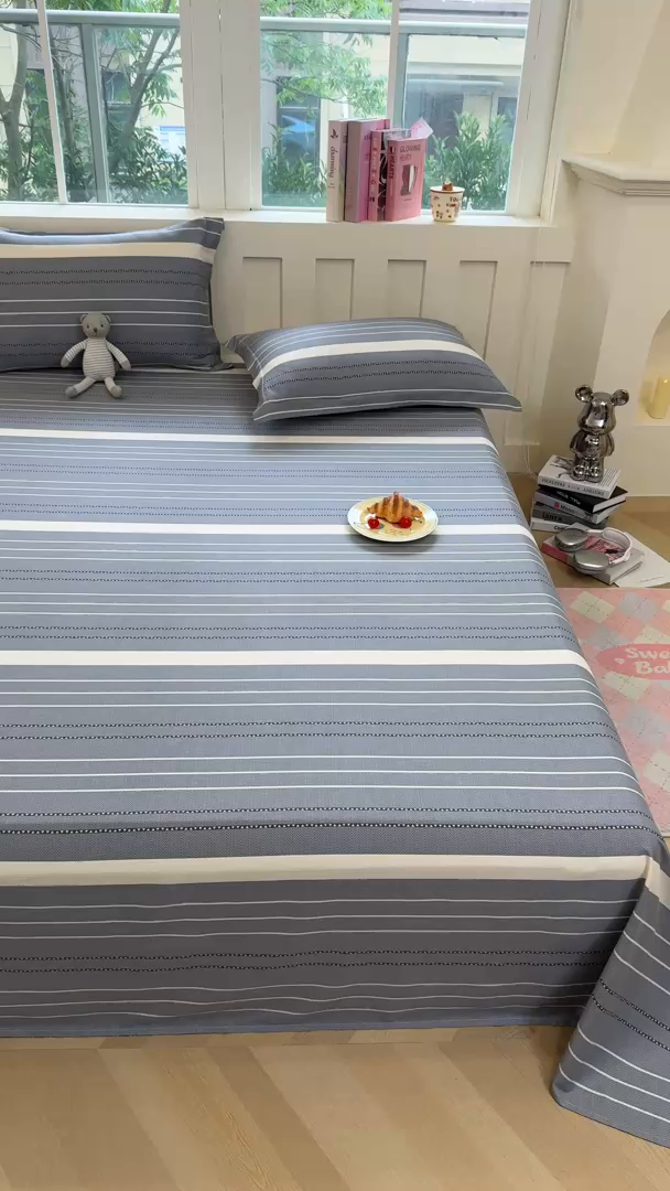 91家纺网 家纺一手货源 找家纺 壹贝家纺 2025新款小清新全棉纯棉印花系列-单床单 芬利