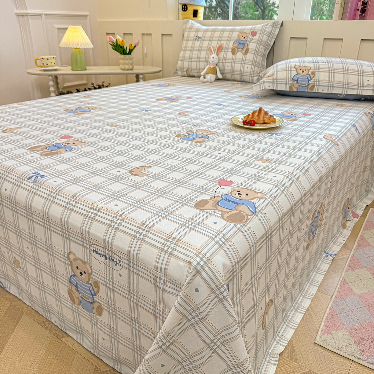 91家纺网 家纺一手货源 找家纺 壹贝家纺 2025新款小清新全棉纯棉印花系列-单床单 浮云初梦