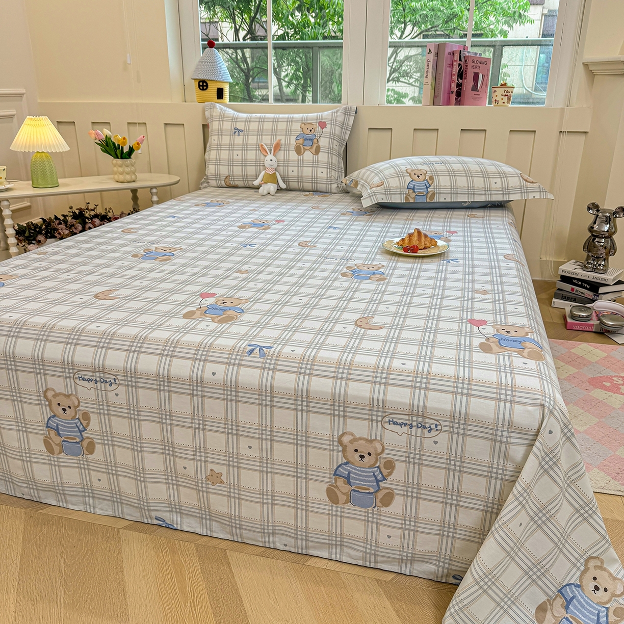 91家纺网 家纺一手货源 找家纺 壹贝家纺 2025新款小清新全棉纯棉印花系列-单床单 浮云初梦