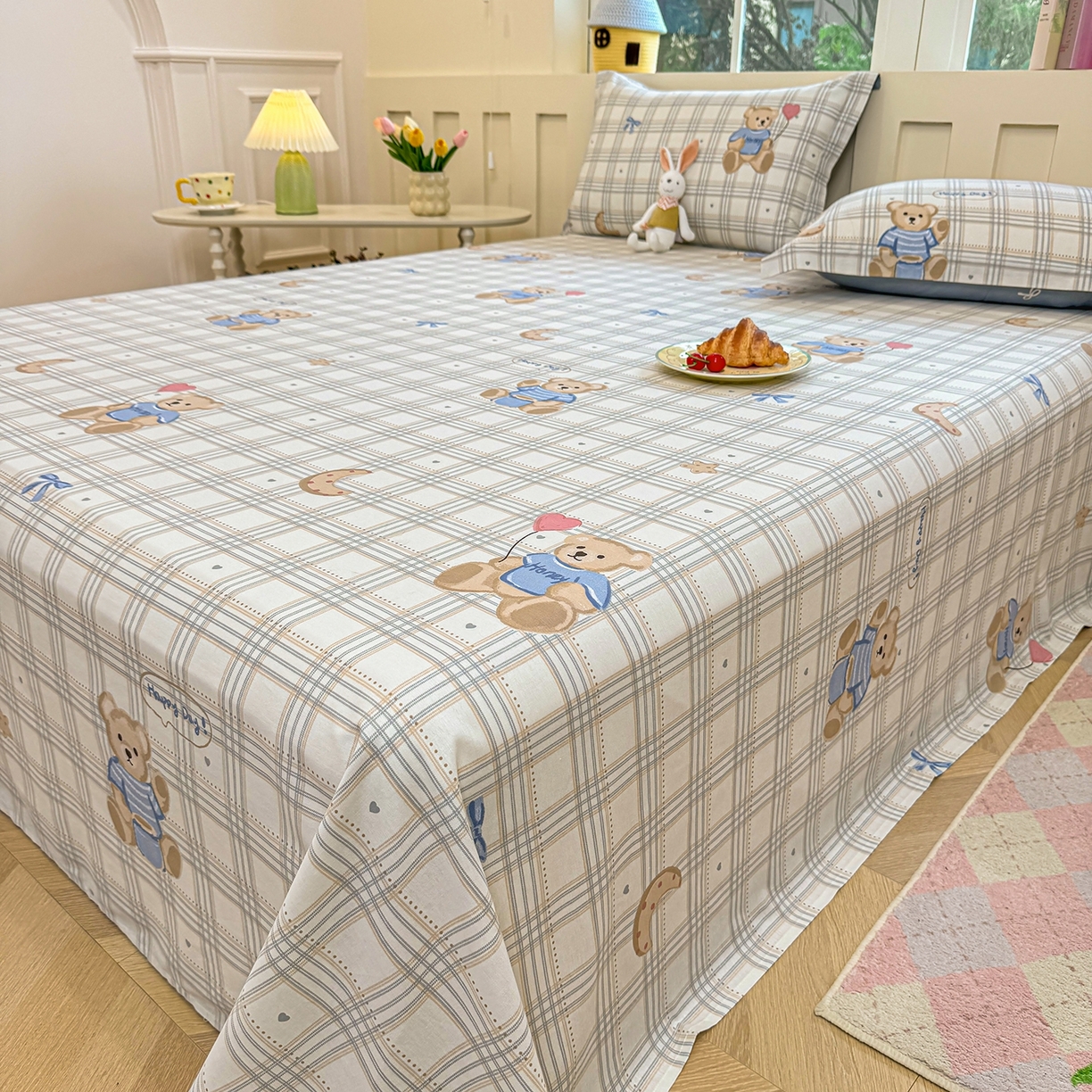 91家纺网 家纺一手货源 找家纺 壹贝家纺 2025新款小清新全棉纯棉印花系列-单床单 浮云初梦