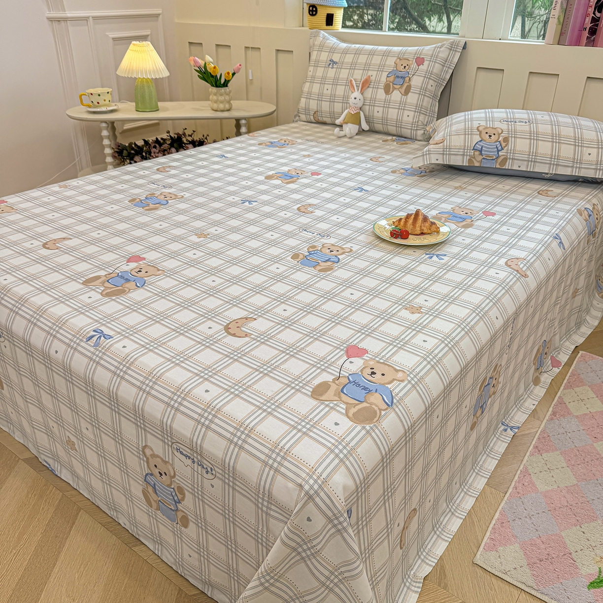 91家纺网 家纺一手货源 找家纺 壹贝家纺 2025新款小清新全棉纯棉印花系列-单床单 浮云初梦