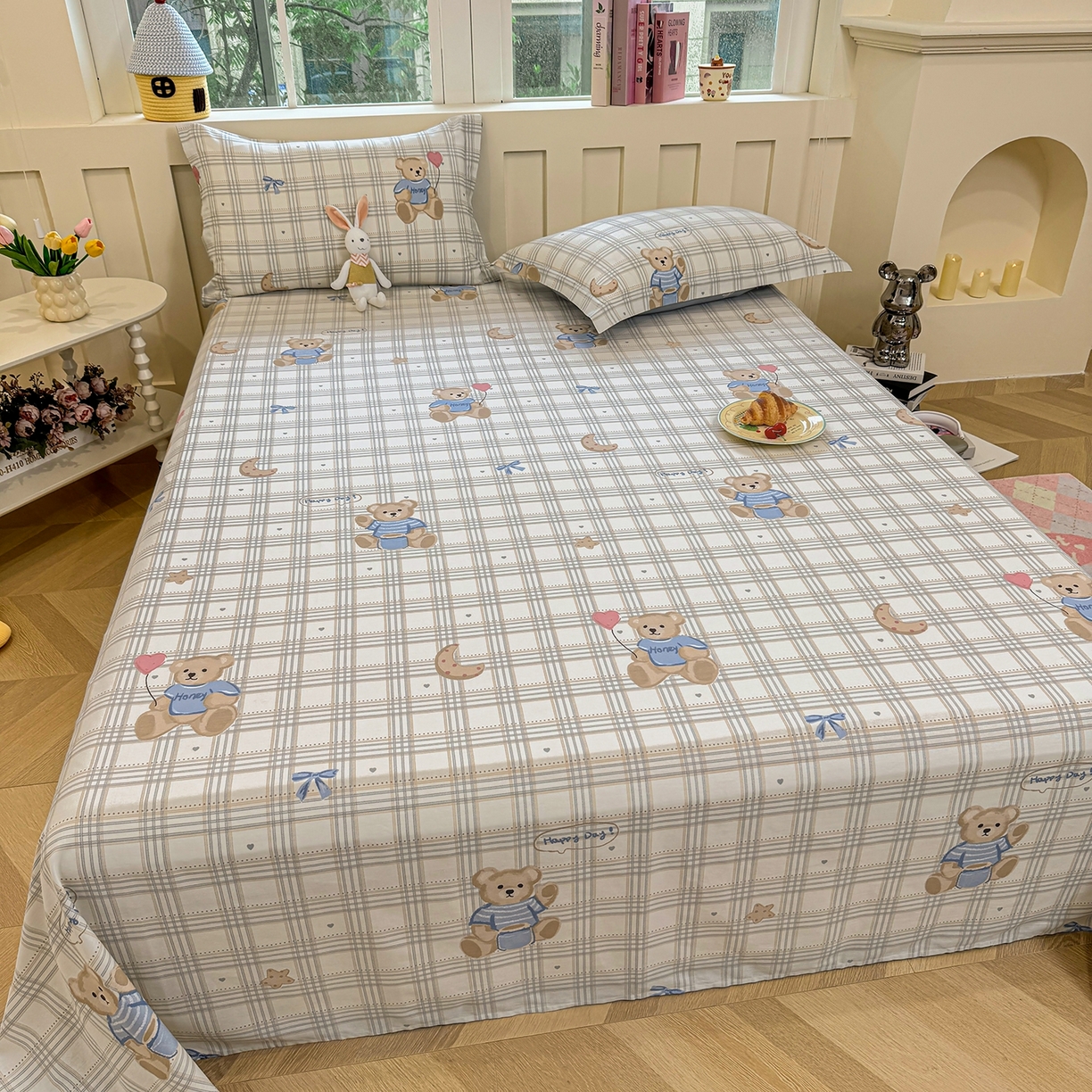 91家纺网 家纺一手货源 找家纺 壹贝家纺 2025新款小清新全棉纯棉印花系列-单床单 浮云初梦