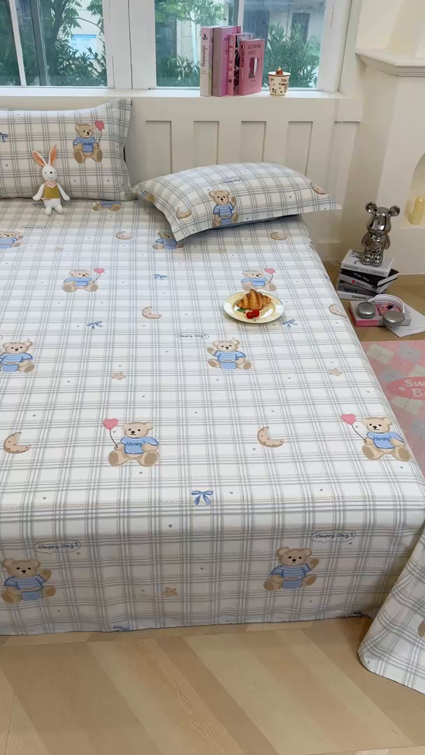 91家纺网 家纺一手货源 找家纺 壹贝家纺 2025新款小清新全棉纯棉印花系列-单床单 浮云初梦