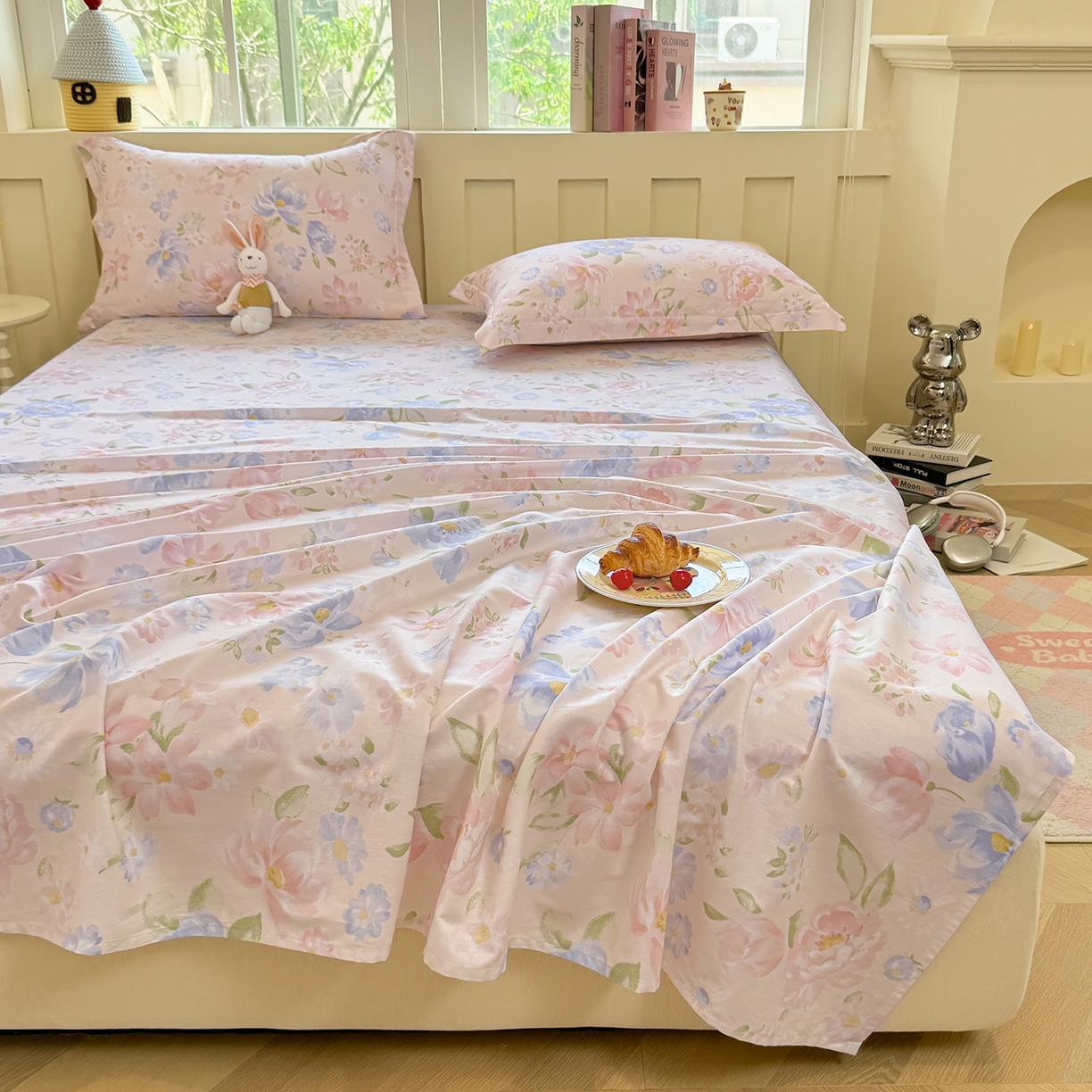 91家纺网 家纺一手货源 找家纺 壹贝家纺 2025新款小清新全棉纯棉印花系列-单床单(喷气工艺)(高品质)(花型持续更新)(接受各种预定尺寸) 浣溪沙