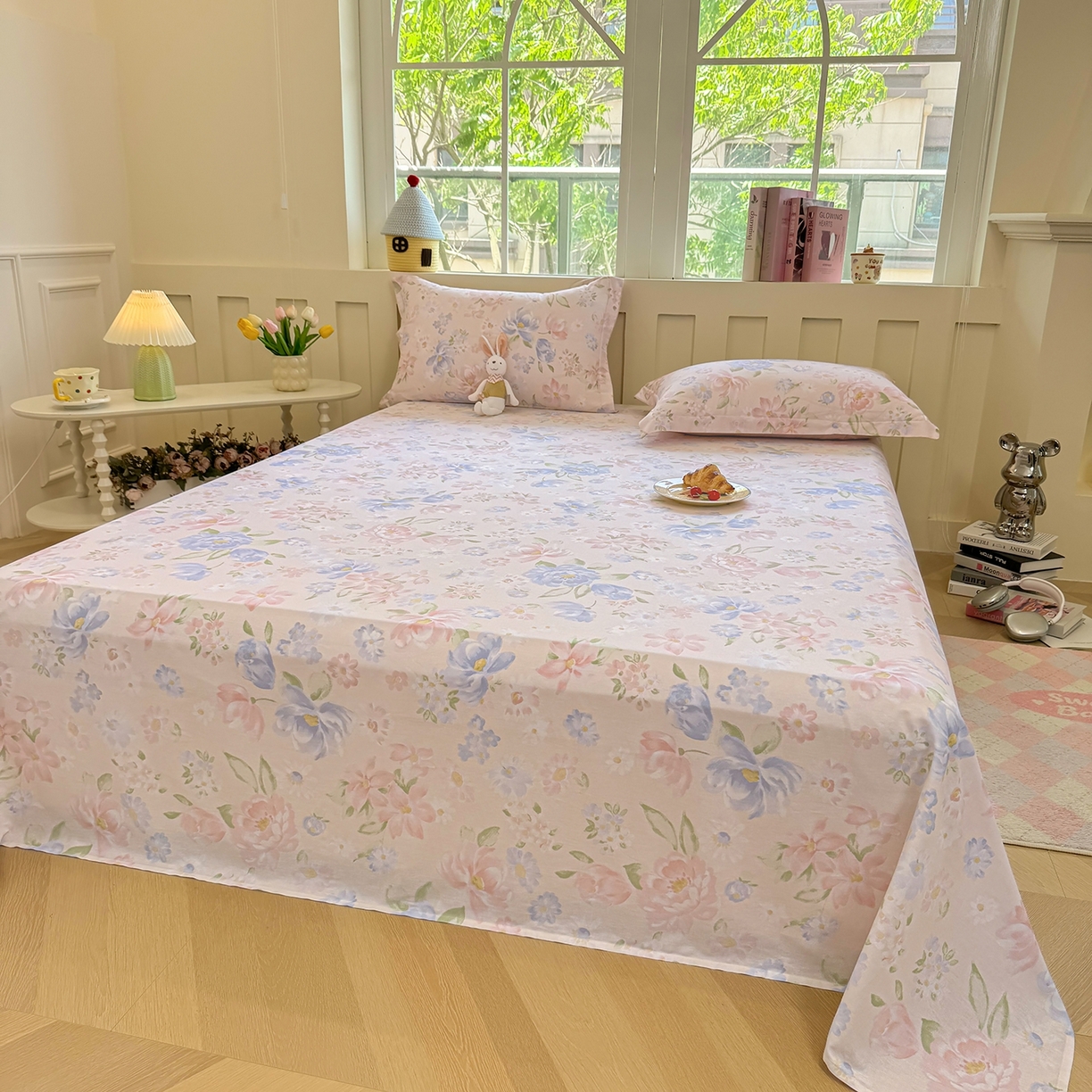 91家纺网 家纺一手货源 找家纺 壹贝家纺 2025新款小清新全棉纯棉印花系列-单床单(喷气工艺)(高品质)(花型持续更新)(接受各种预定尺寸) 浣溪沙