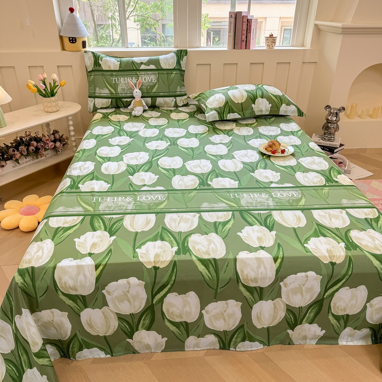 91家纺网 家纺一手货源 找家纺 壹贝家纺 2025新款小清新全棉纯棉印花系列-单床单(喷气工艺)(高品质)(花型持续更新)(接受各种预定尺寸) 铃兰物语