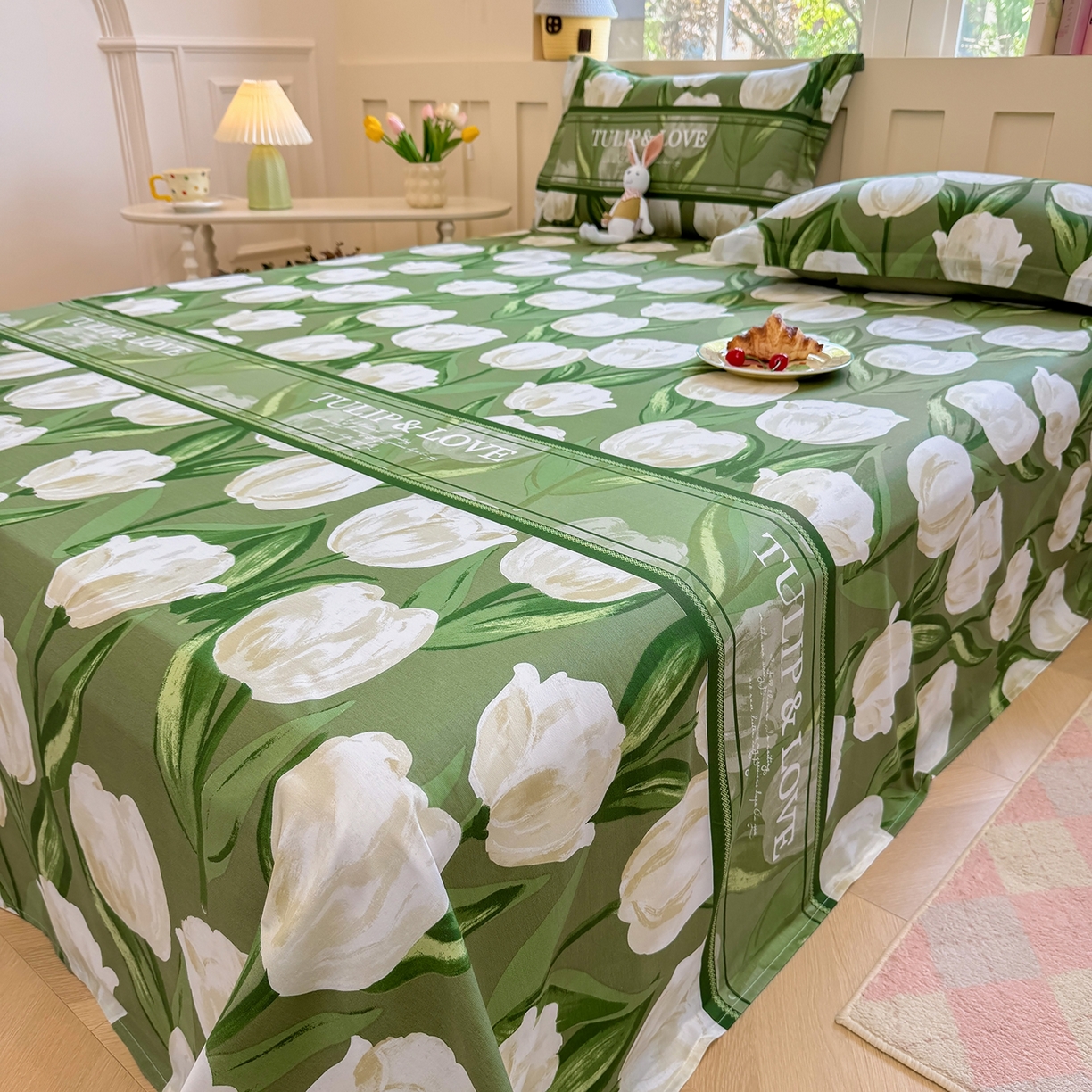 91家纺网 家纺一手货源 找家纺 壹贝家纺 2025新款小清新全棉纯棉印花系列-单床单(喷气工艺)(高品质)(花型持续更新)(接受各种预定尺寸) 铃兰物语