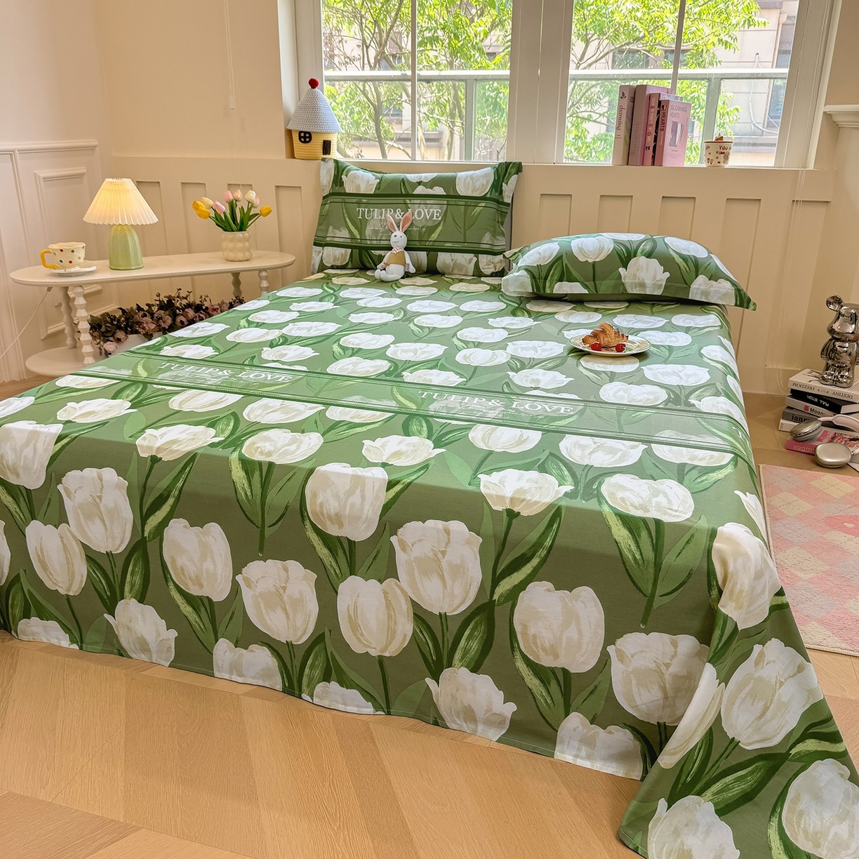 91家纺网 家纺一手货源 找家纺 壹贝家纺 2025新款小清新全棉纯棉印花系列-单床单(喷气工艺)(高品质)(花型持续更新)(接受各种预定尺寸) 铃兰物语