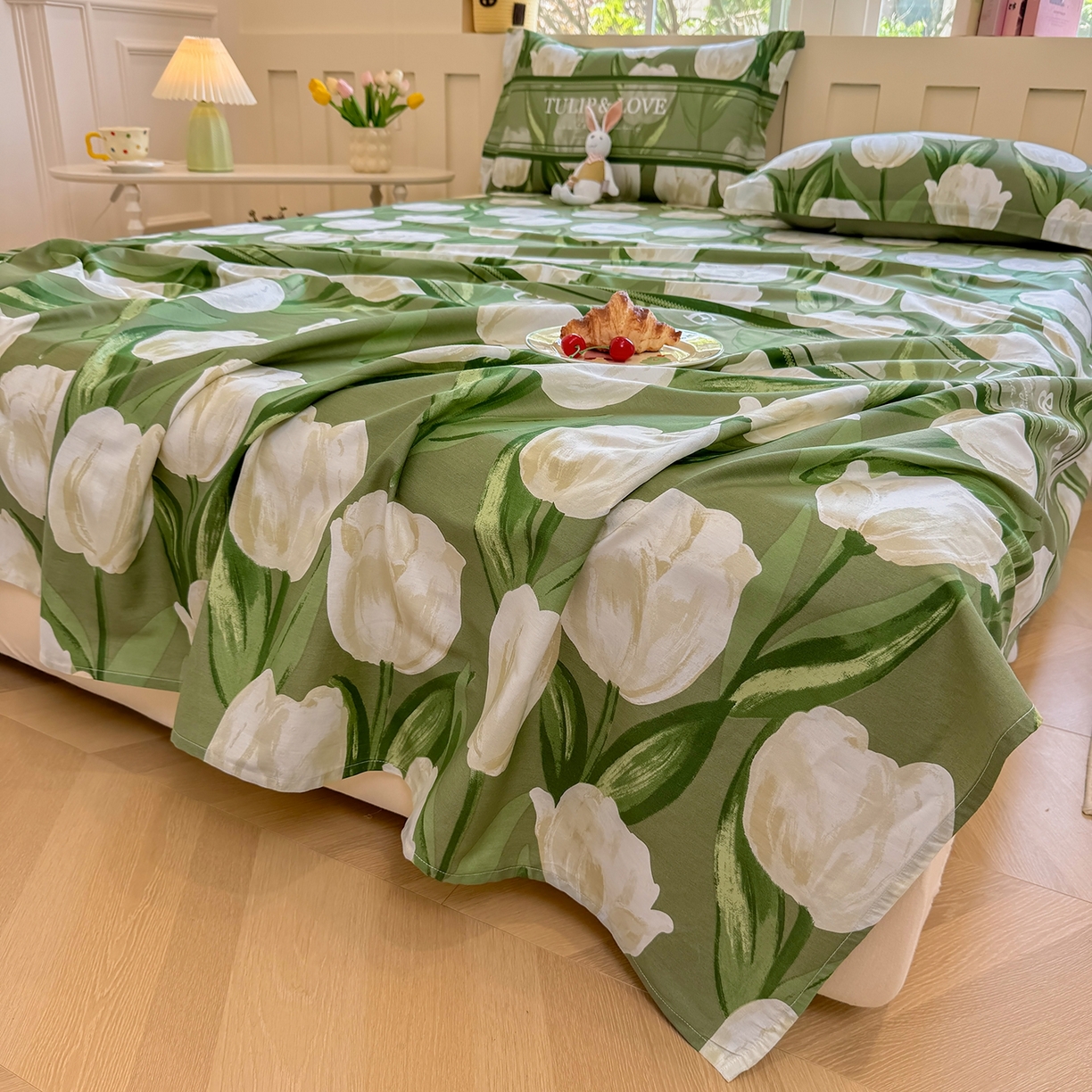 91家纺网 家纺一手货源 找家纺 壹贝家纺 2025新款小清新全棉纯棉印花系列-单床单(喷气工艺)(高品质)(花型持续更新)(接受各种预定尺寸) 铃兰物语