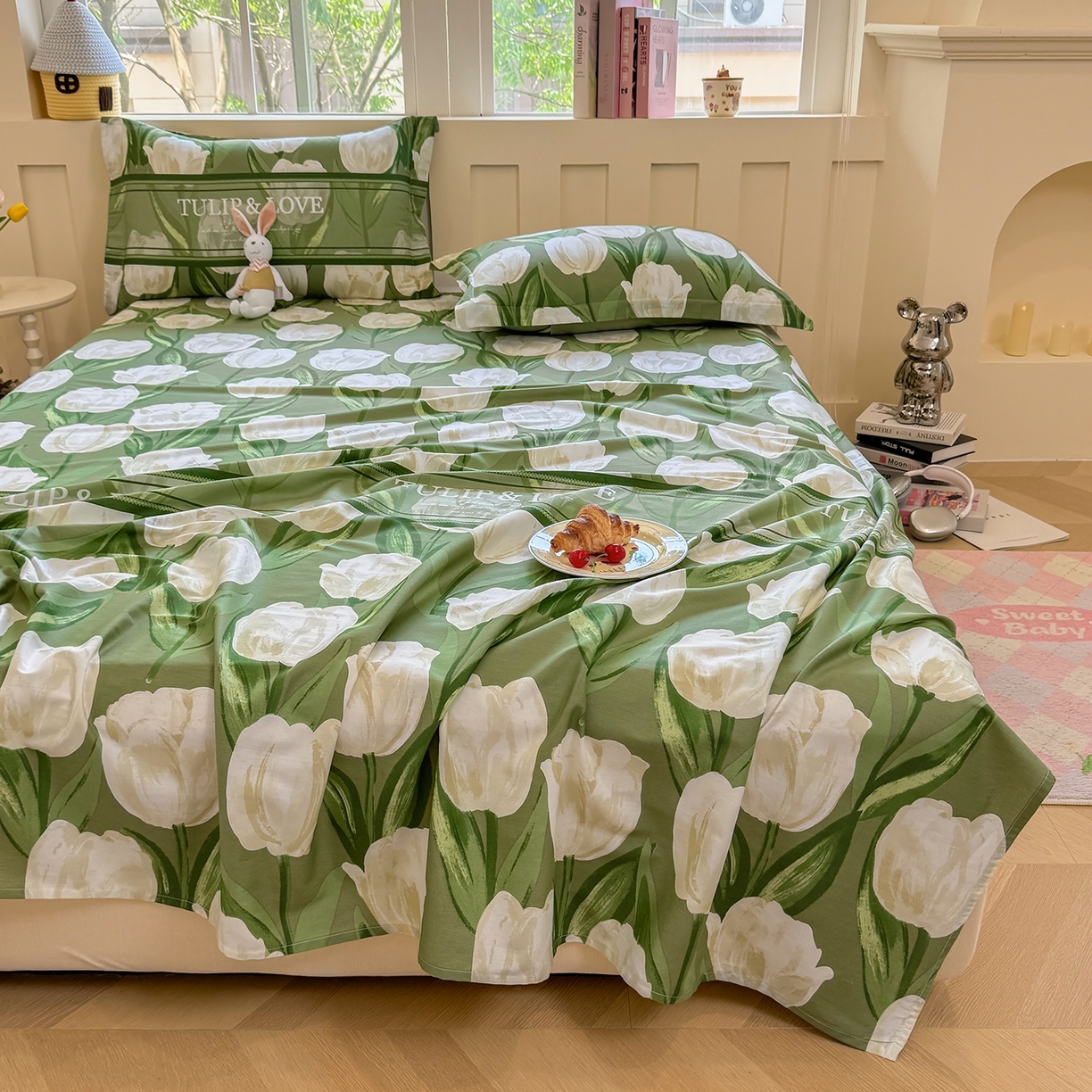 91家纺网 家纺一手货源 找家纺 壹贝家纺 2025新款小清新全棉纯棉印花系列-单床单(喷气工艺)(高品质)(花型持续更新)(接受各种预定尺寸) 铃兰物语