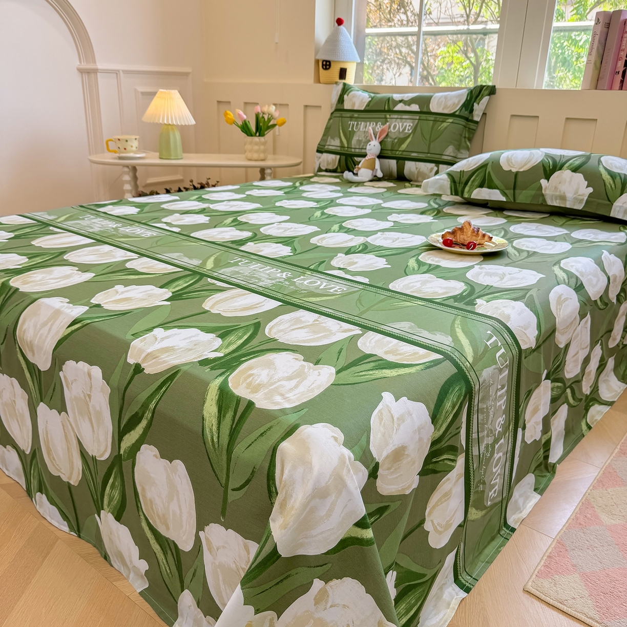 91家纺网 家纺一手货源 找家纺 壹贝家纺 2025新款小清新全棉纯棉印花系列-单床单(喷气工艺)(高品质)(花型持续更新)(接受各种预定尺寸) 铃兰物语