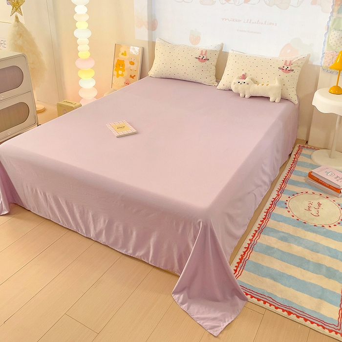 91家纺网 家纺一手货源 找家纺 云木里 2025新款云朵棉毛巾绣印花四件套 大眼萌兔