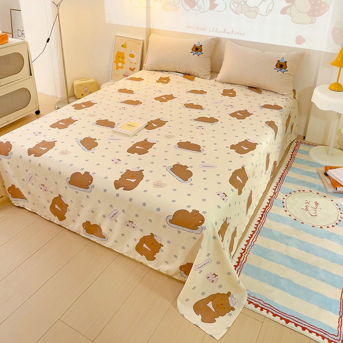 91家纺网 家纺一手货源 找家纺 云木里 2025新款云朵棉毛巾绣印花四件套 卡皮巴拉