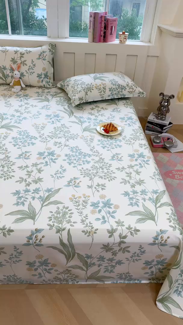 91家纺网 家纺一手货源 找家纺 壹贝家纺 2025新款小清新全棉纯棉印花系列-单床单(喷气工艺)(高品质)(花型持续更新)(接受各种预定尺寸) 绿野仙踪