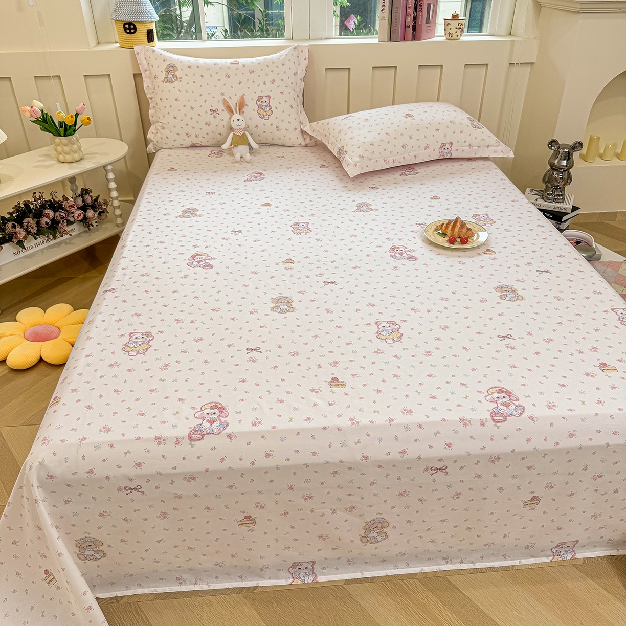 91家纺网 家纺一手货源 找家纺 壹贝家纺 2025新款小清新全棉纯棉印花系列-单床单(喷气工艺)(高品质)(花型持续更新)(接受各种预定尺寸) 魔法精灵