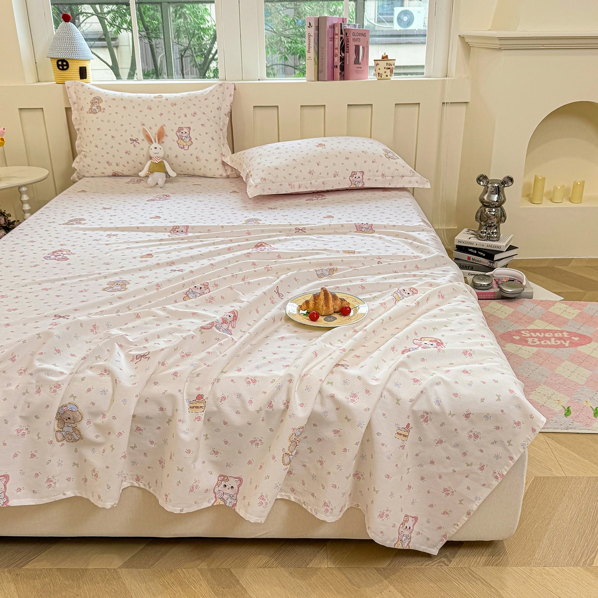 91家纺网 家纺一手货源 找家纺 壹贝家纺 2025新款小清新全棉纯棉印花系列-单床单(喷气工艺)(高品质)(花型持续更新)(接受各种预定尺寸) 魔法精灵