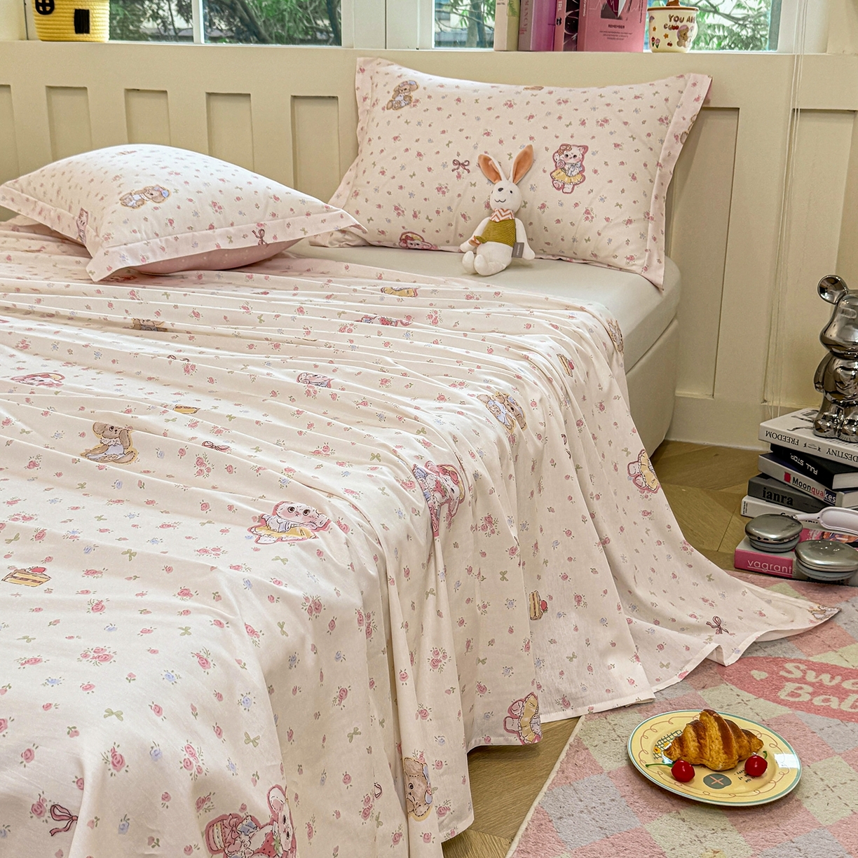 91家纺网 家纺一手货源 找家纺 壹贝家纺 2025新款小清新全棉纯棉印花系列-单床单(喷气工艺)(高品质)(花型持续更新)(接受各种预定尺寸) 魔法精灵