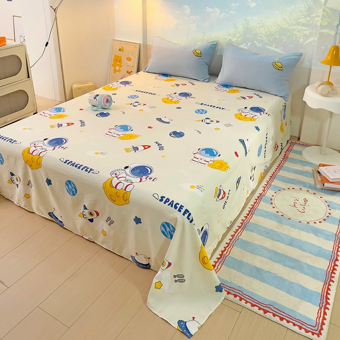 91家纺网 家纺一手货源 找家纺 云木里 2025新款云朵棉毛巾绣印花四件套 奇妙宇航员