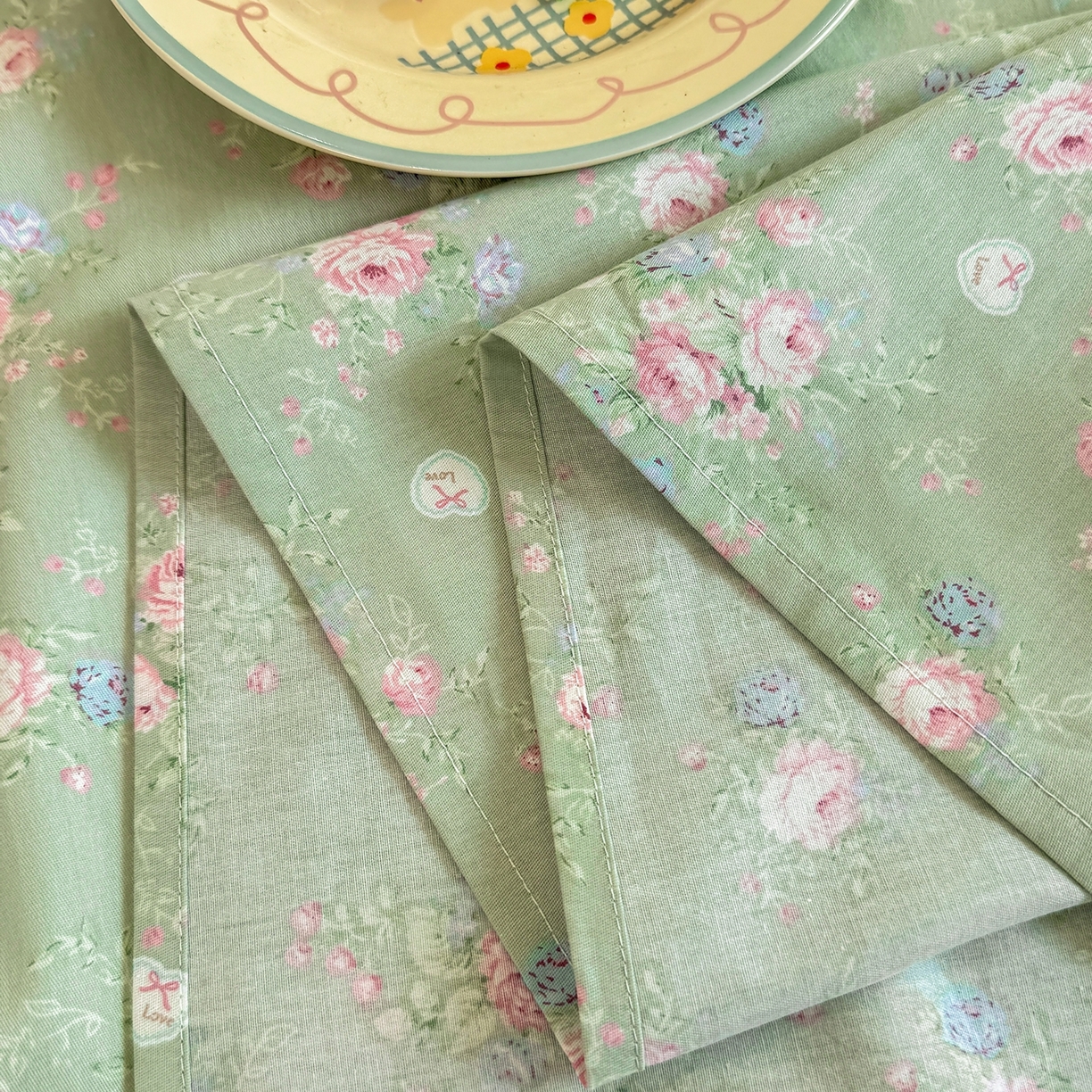 91家纺网 家纺一手货源 找家纺 壹贝家纺 2025新款小清新全棉纯棉印花系列-单床单(喷气工艺)(高品质)(花型持续更新)(接受各种预定尺寸) 沐熙花-绿